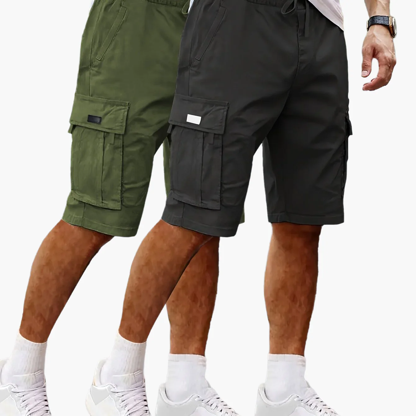 Shorts cargo décontractés pour homme 2 pièces, style urbain et polyvalent, idéals pour loisirs et activités extérieures - Image 13