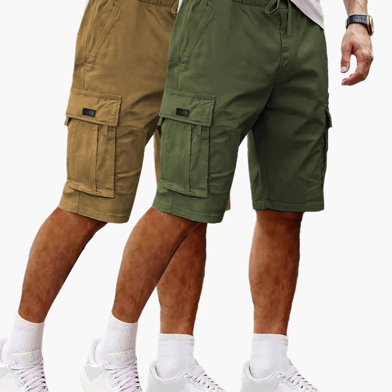 Shorts cargo décontractés pour homme 2 pièces, style urbain et polyvalent, idéals pour loisirs et activités extérieures - Image 14