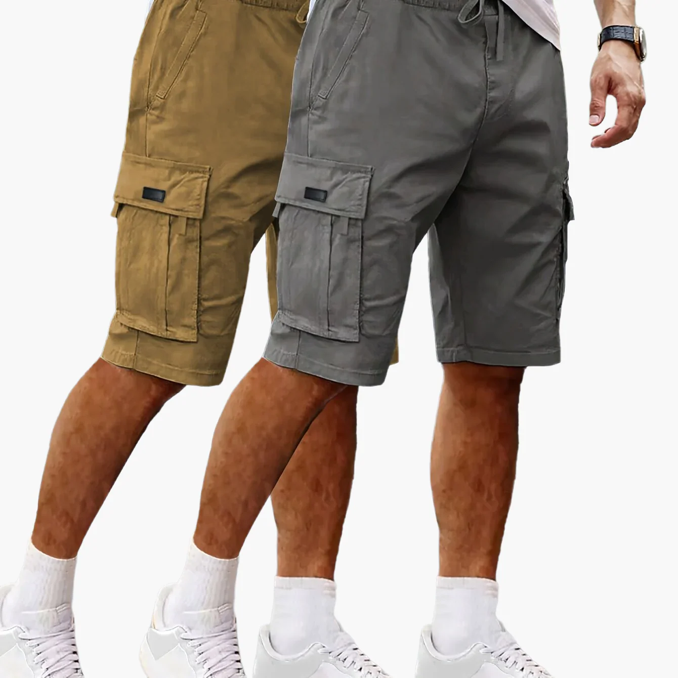 Shorts cargo décontractés pour homme 2 pièces, style urbain et polyvalent, idéals pour loisirs et activités extérieures - Image 15