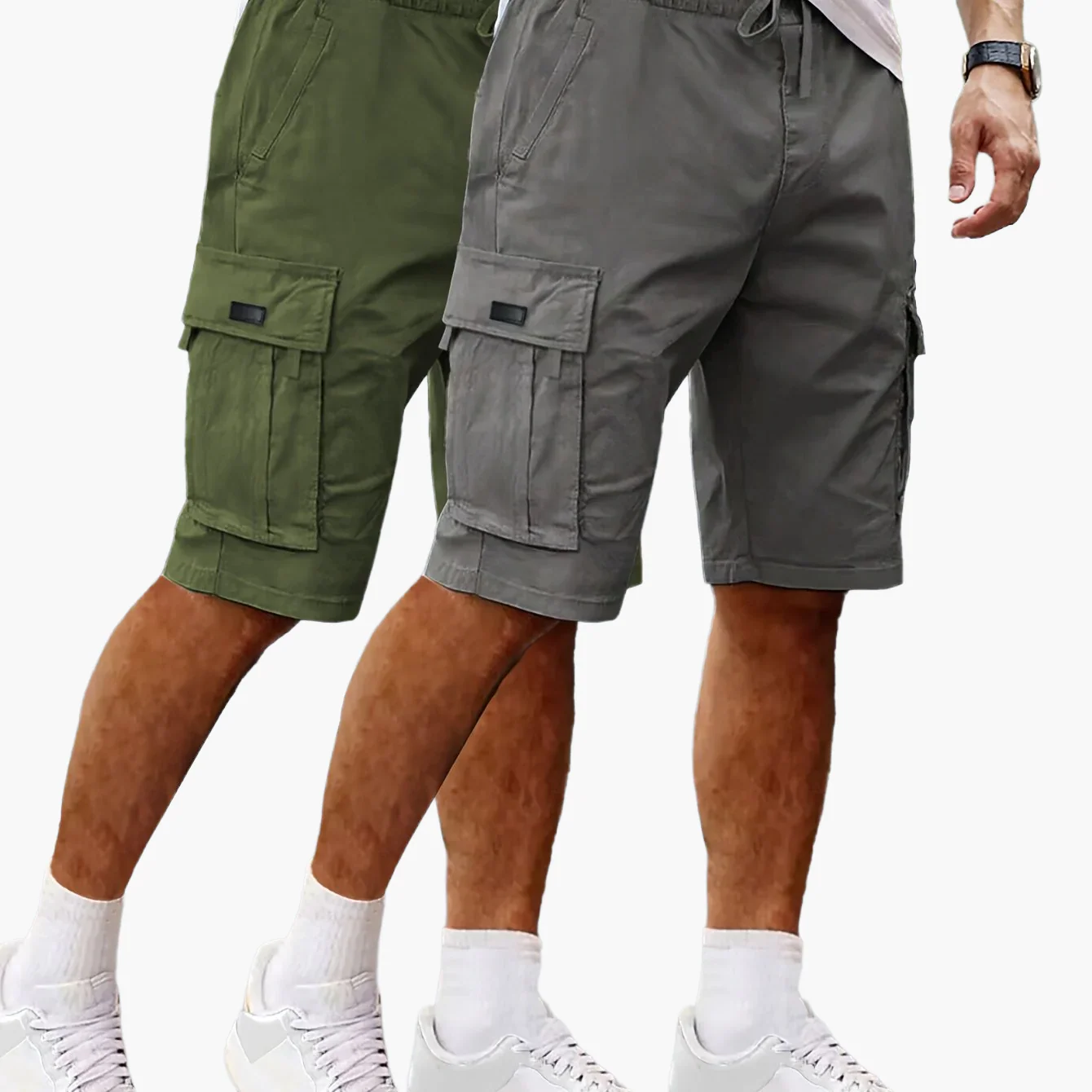 Shorts cargo décontractés pour homme 2 pièces, style urbain et polyvalent, idéals pour loisirs et activités extérieures - Image 16