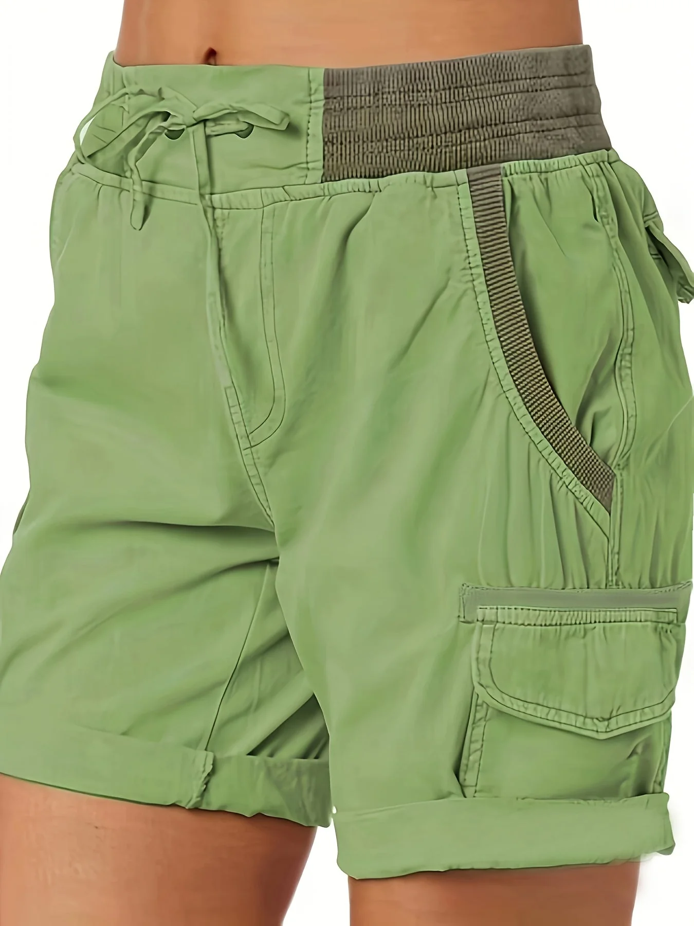Shorts décontractés pour femme style cargo avec poches et cordon – Idéal pour l'été et les loisirs - Image 7