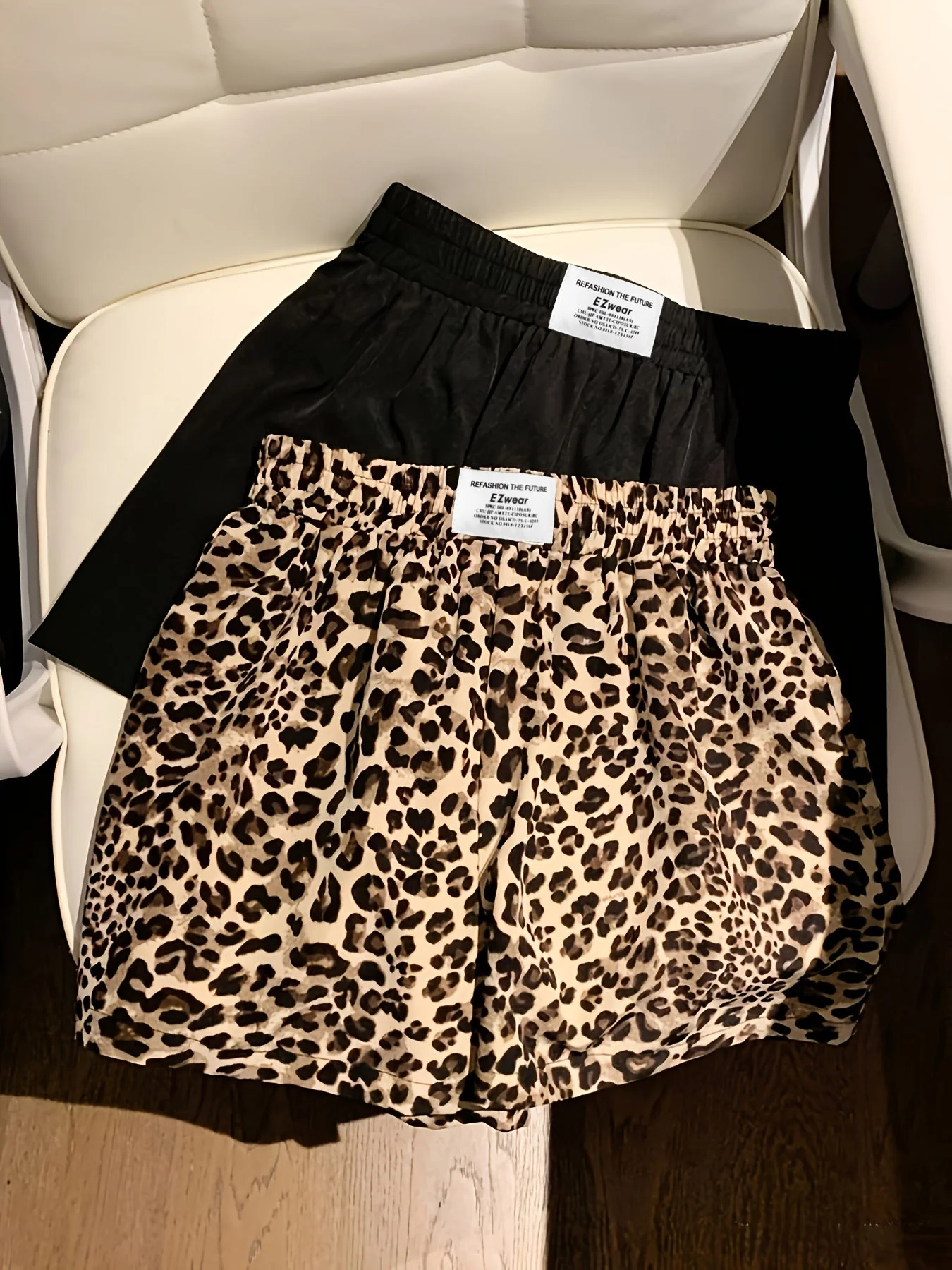 Shorts décontractés femme style léopard et uni parfaits pour l'été - Image 2