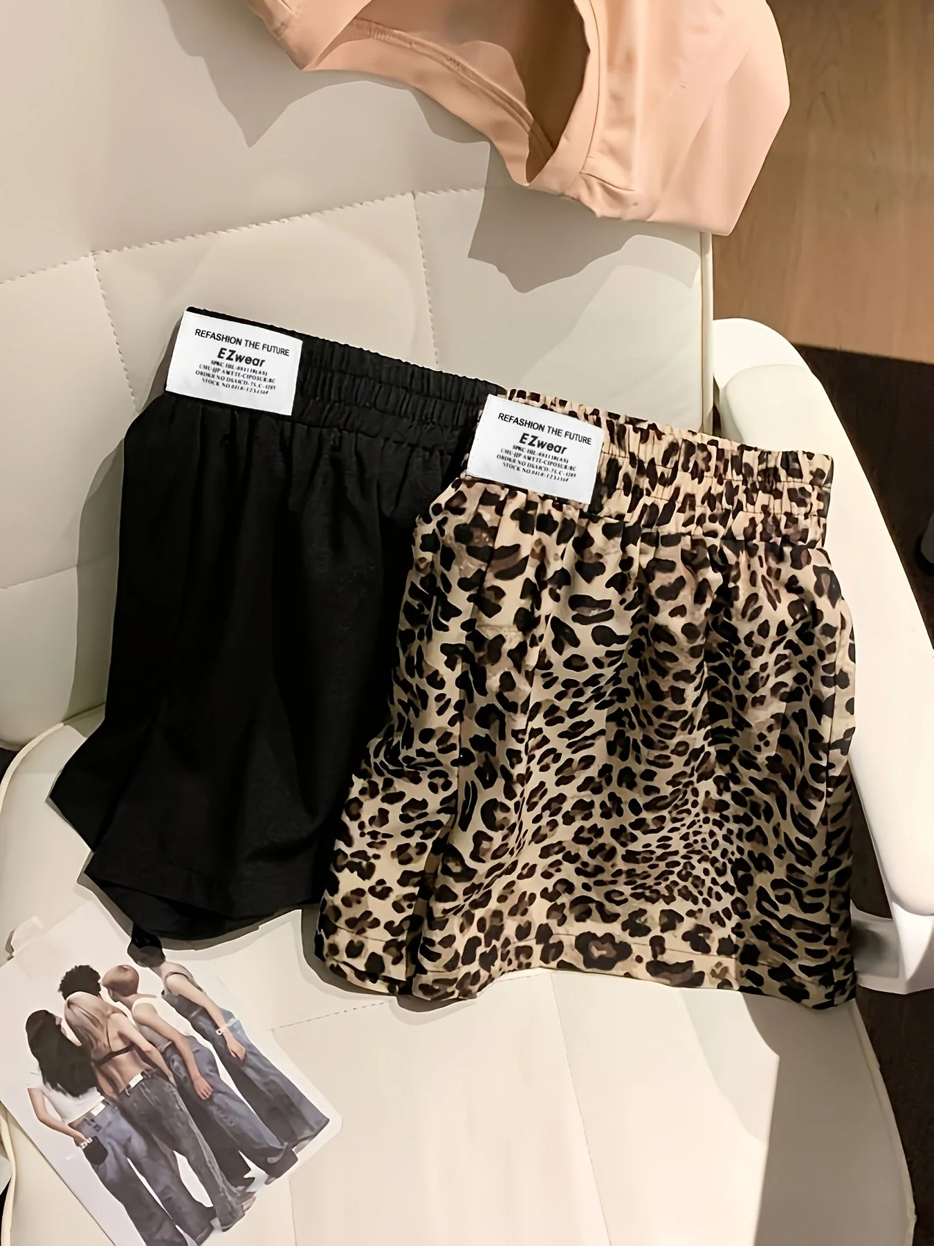 Shorts décontractés femme style léopard et uni parfaits pour l'été - Image 5