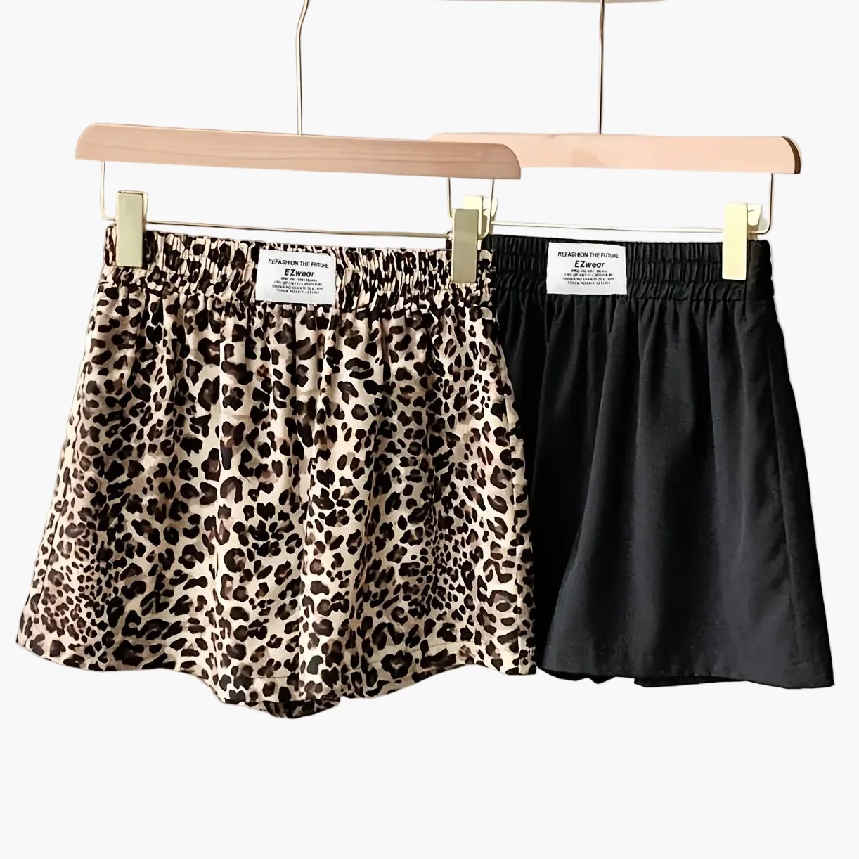 Shorts décontractés femme style léopard et uni parfaits pour l'été - Image 6