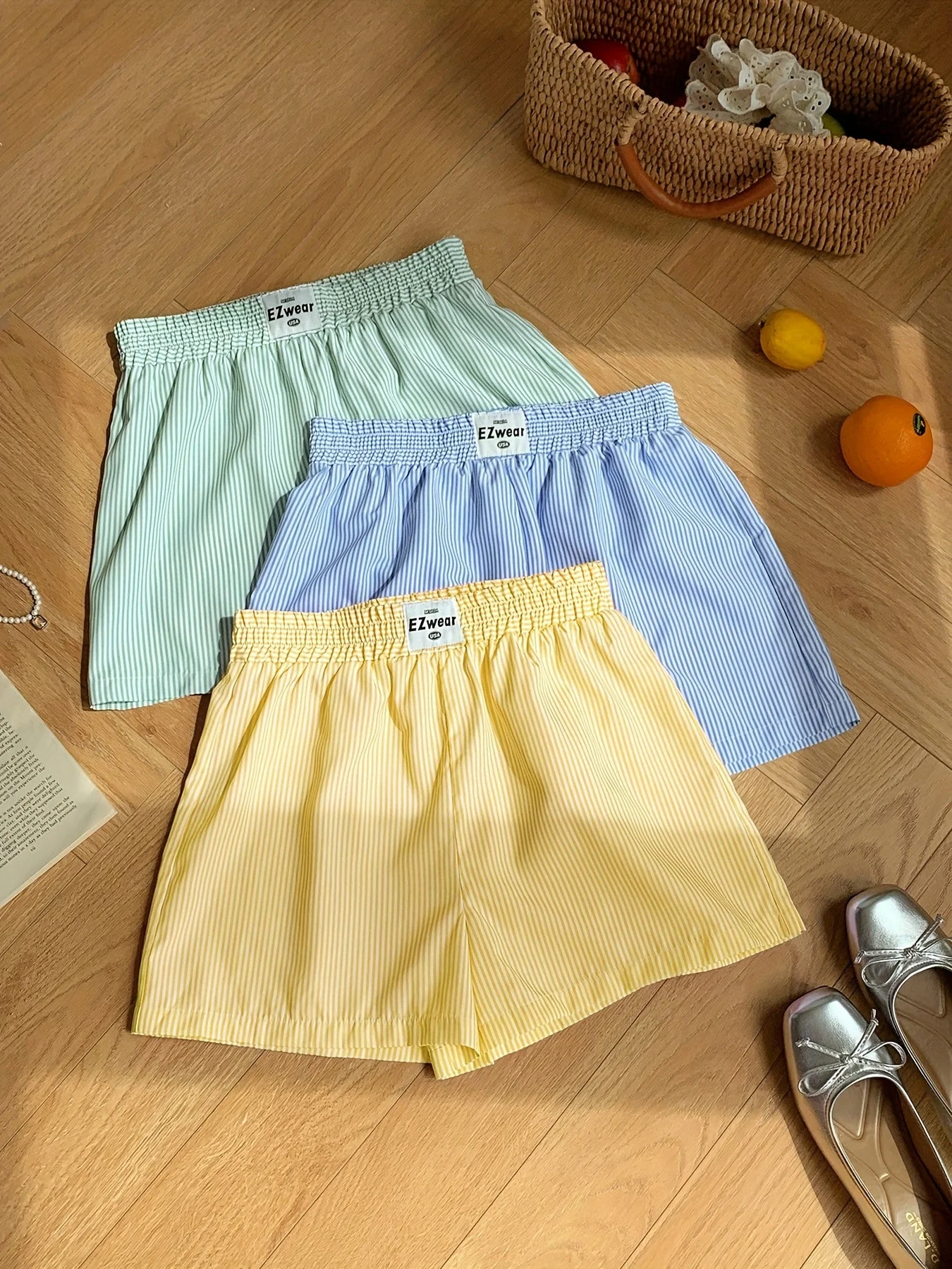Shorts décontractés à rayures pour femme, lot de 3, style confortable pour la maison ou l'été - Image 10