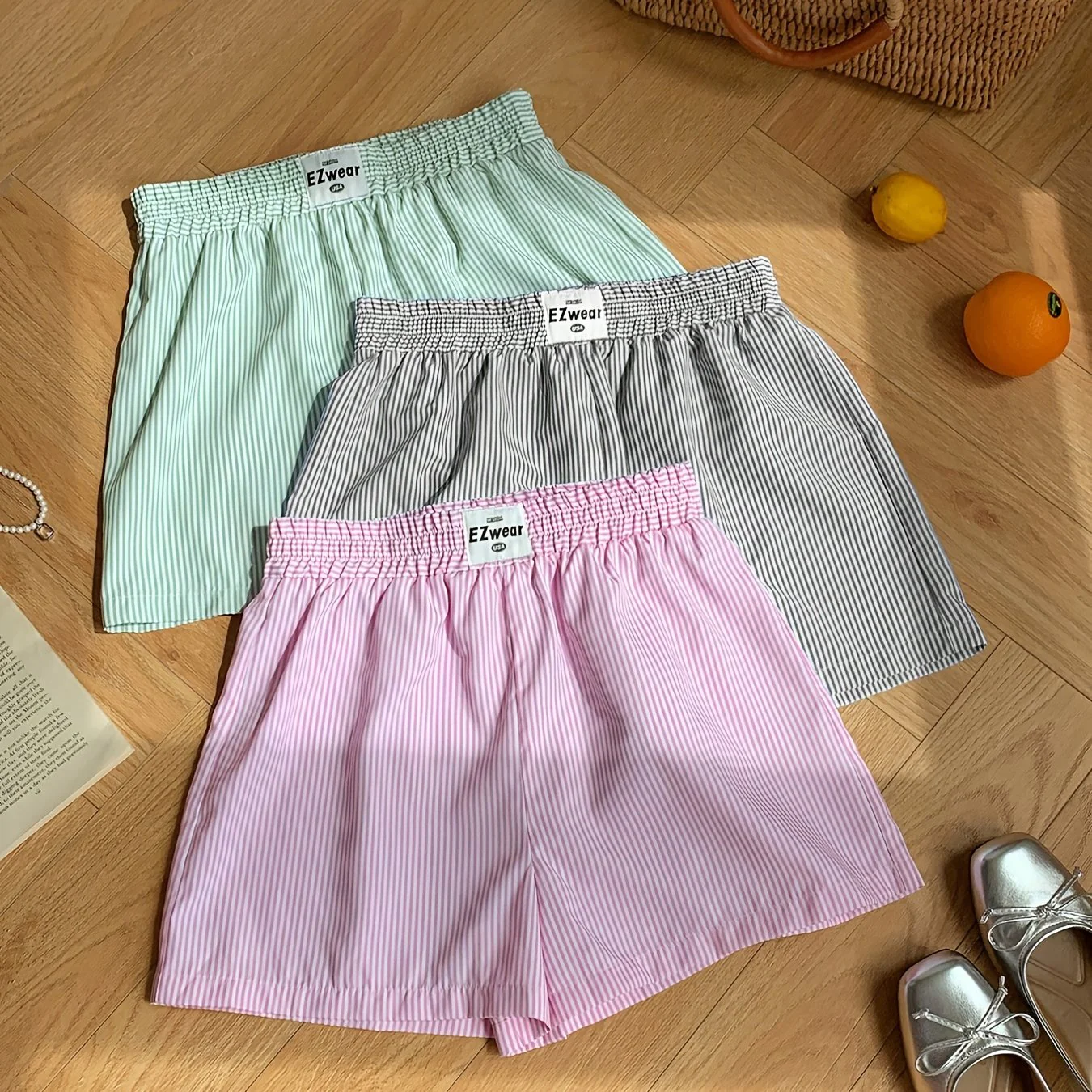 Shorts décontractés à rayures pour femme, lot de 3, style confortable pour la maison ou l'été - Image 20