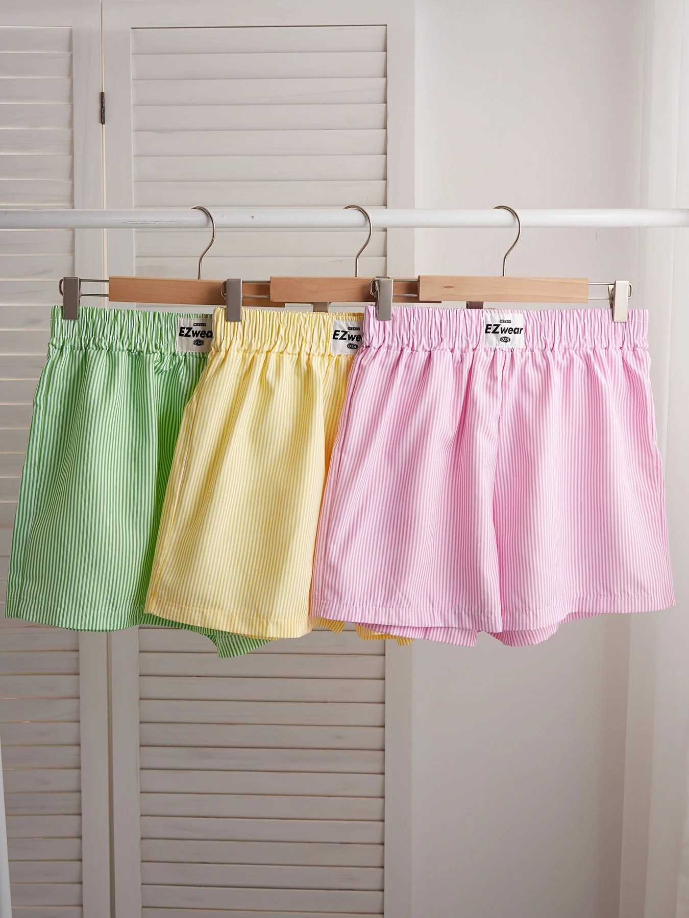 Shorts décontractés à rayures pour femme, lot de 3, style confortable pour la maison ou l'été - Image 4