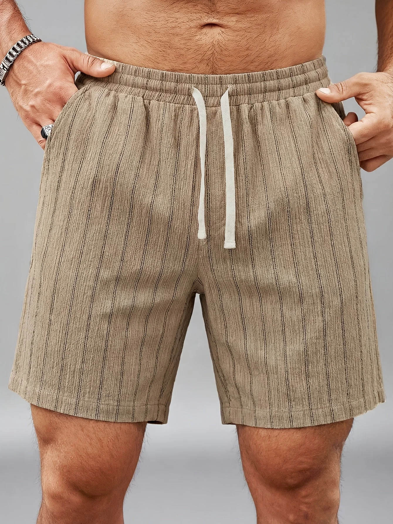 Shorts décontractés à rayures pour homme, style urbain tendance, idéals loisirs et sport - Image 11