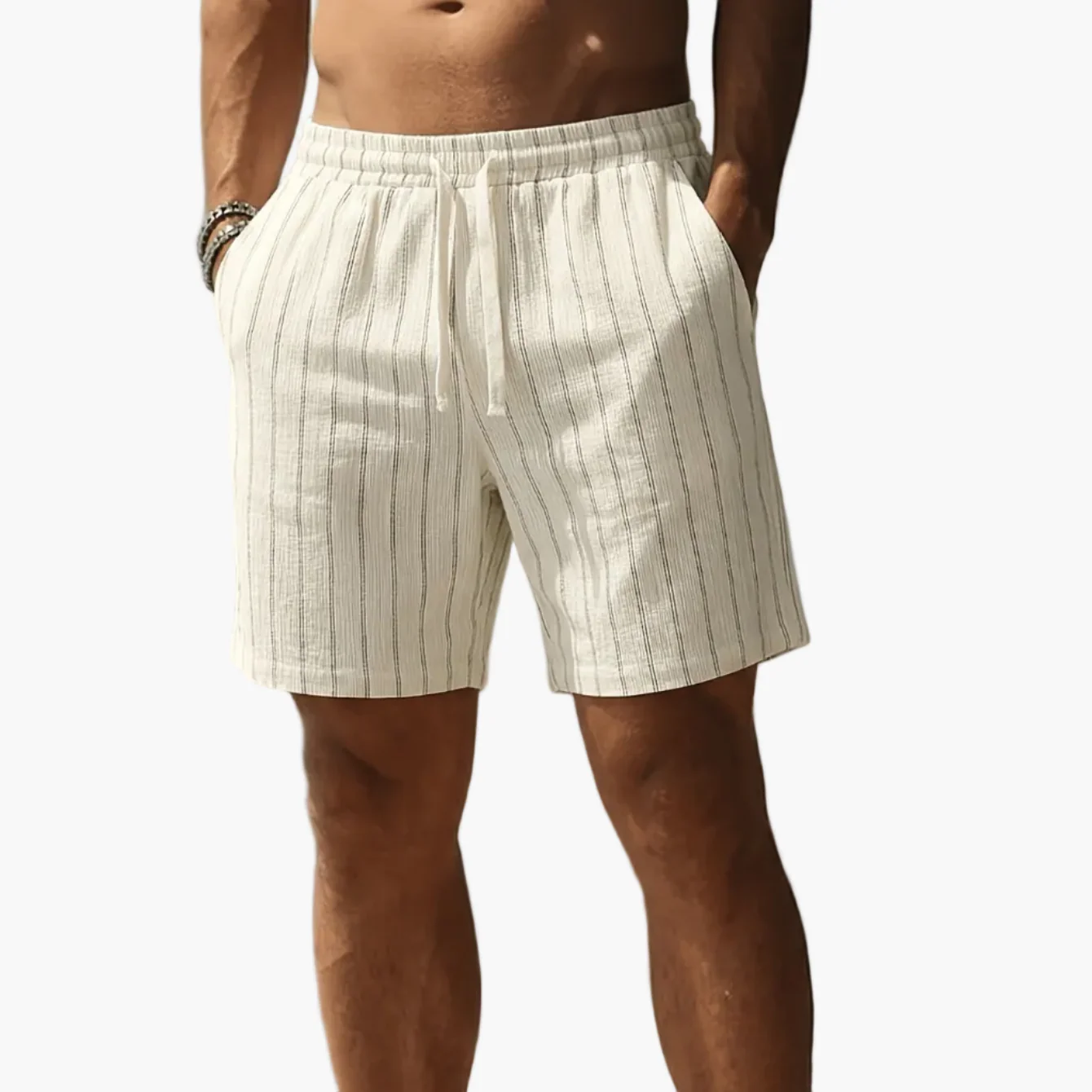 Shorts décontractés à rayures pour homme, style urbain tendance, idéals loisirs et sport - Image 13