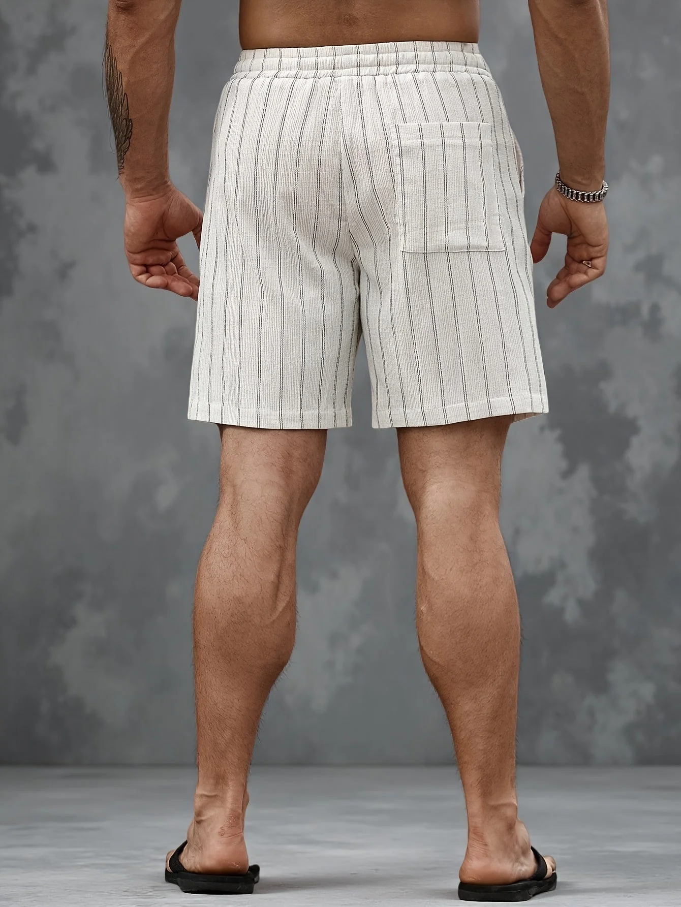 Shorts décontractés à rayures pour homme, style urbain tendance, idéals loisirs et sport - Image 6