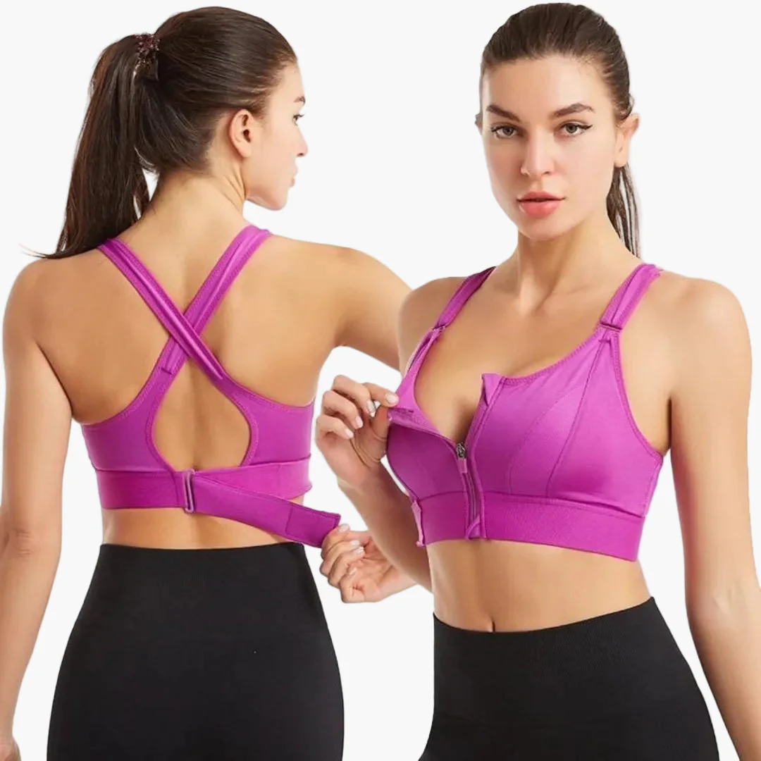 Soutien-Gorge de Sport Femme à Zip Frontal Grand Maintien – Dos Croisé Ajustable pour Entraînement Intensif et Confort Quotidien - Image 6