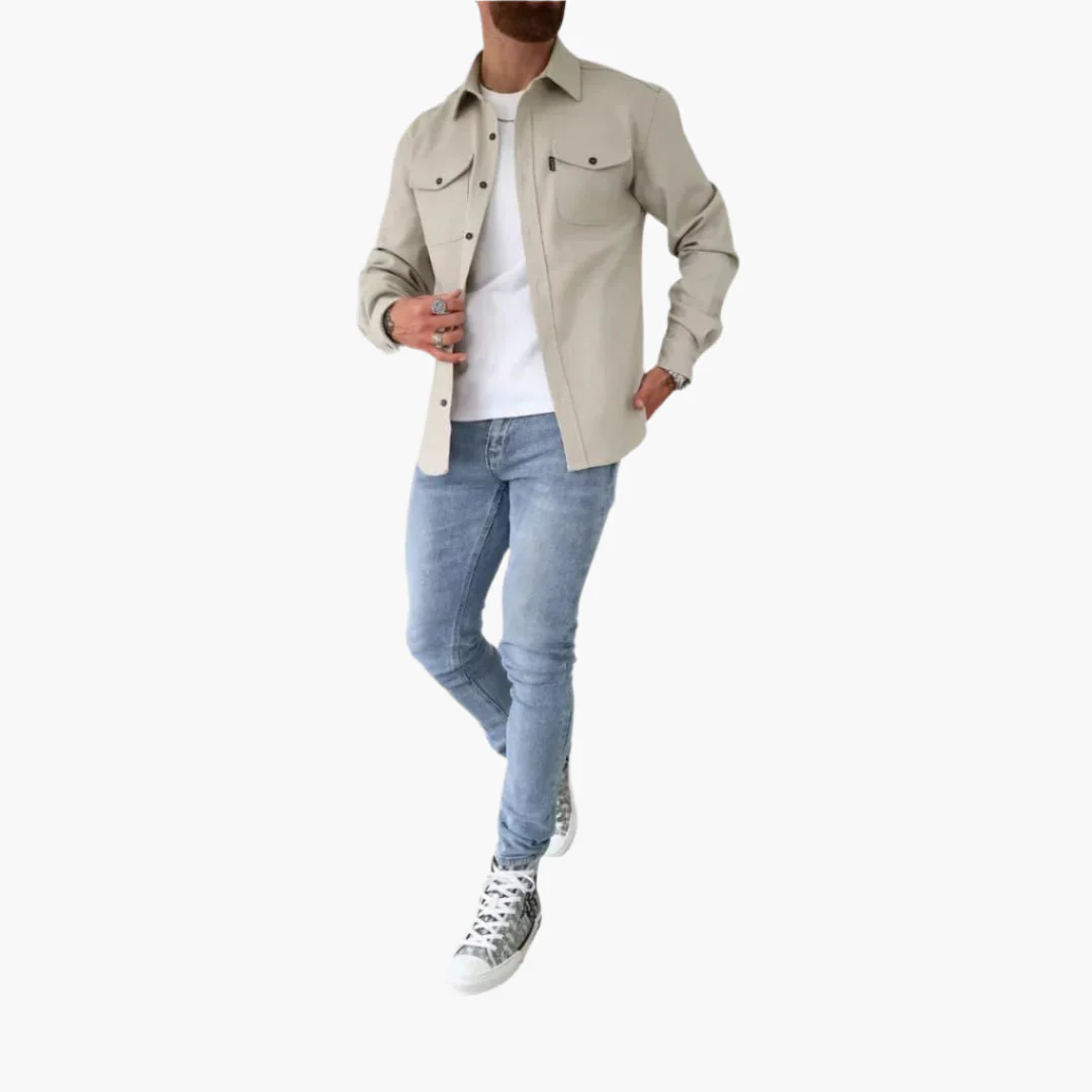 Surchemise Style Veste à Boutons pour Homme – Élégance Décontractée et Polyvalente - Image 10