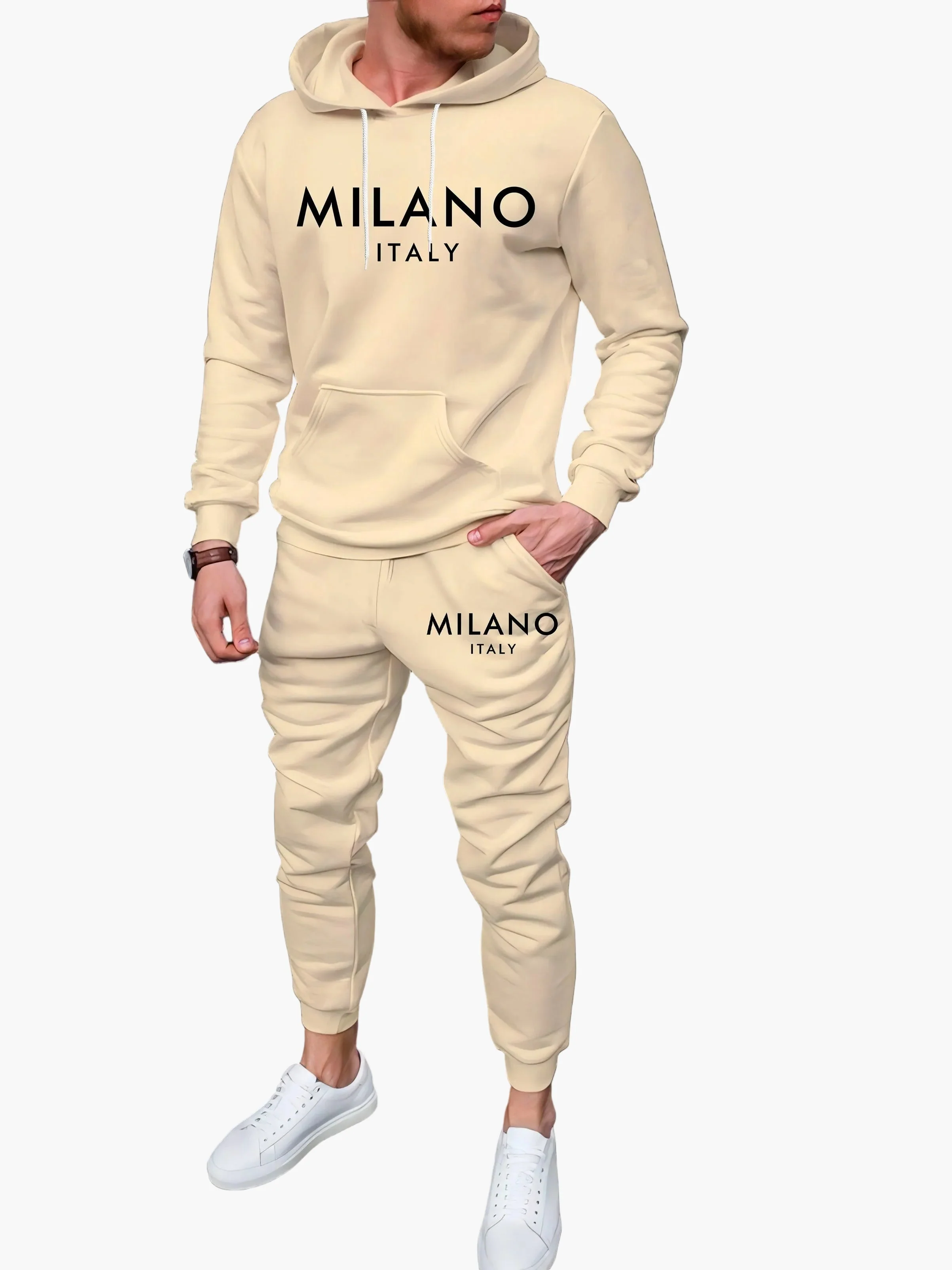Survêtement à Capuche Homme MILANO ITALY – Ensemble Sweat et Jogging Style Urbain Décontracté - Image 2