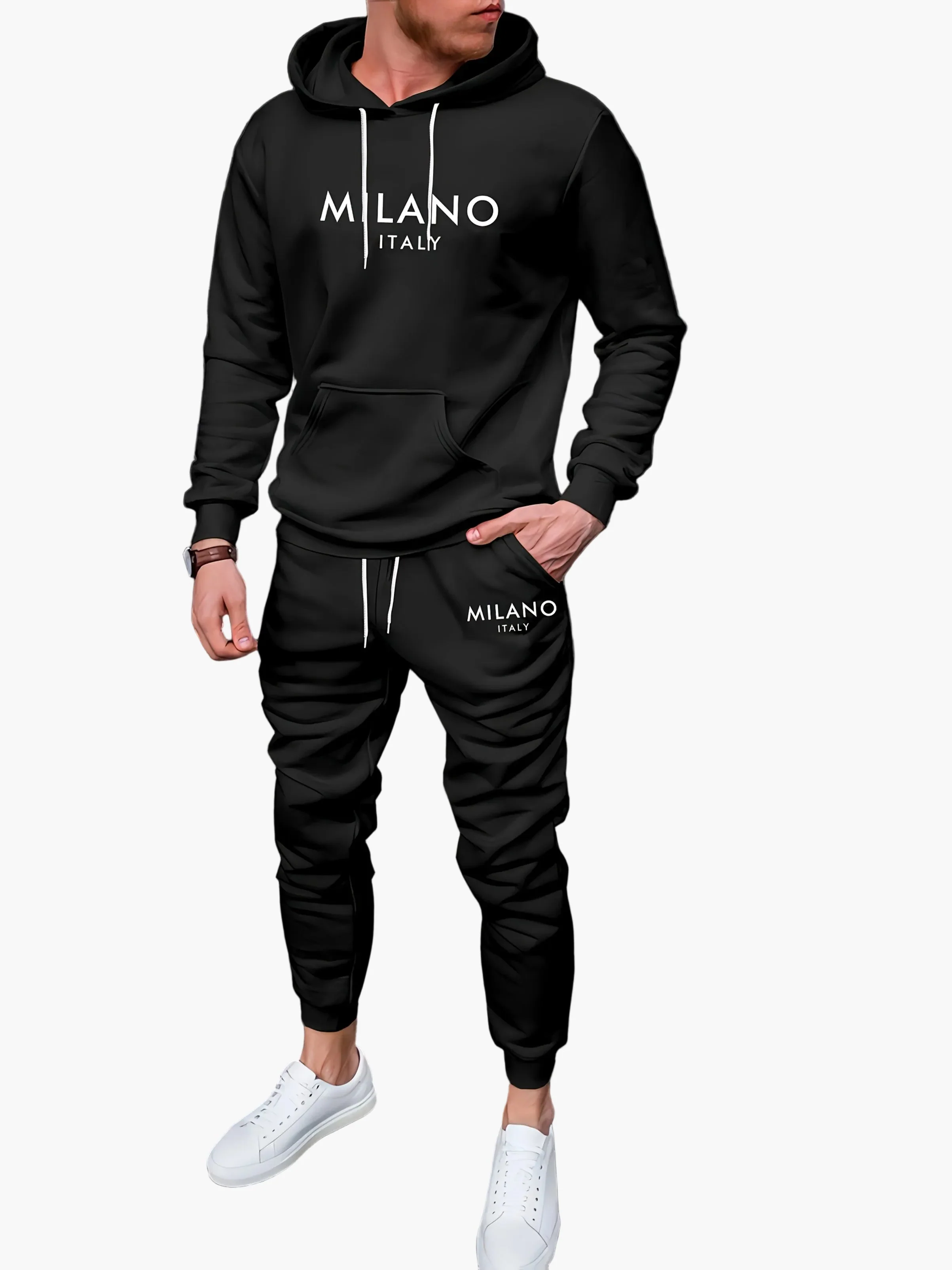 Survêtement à Capuche Homme MILANO ITALY – Ensemble Sweat et Jogging Style Urbain Décontracté - Image 3