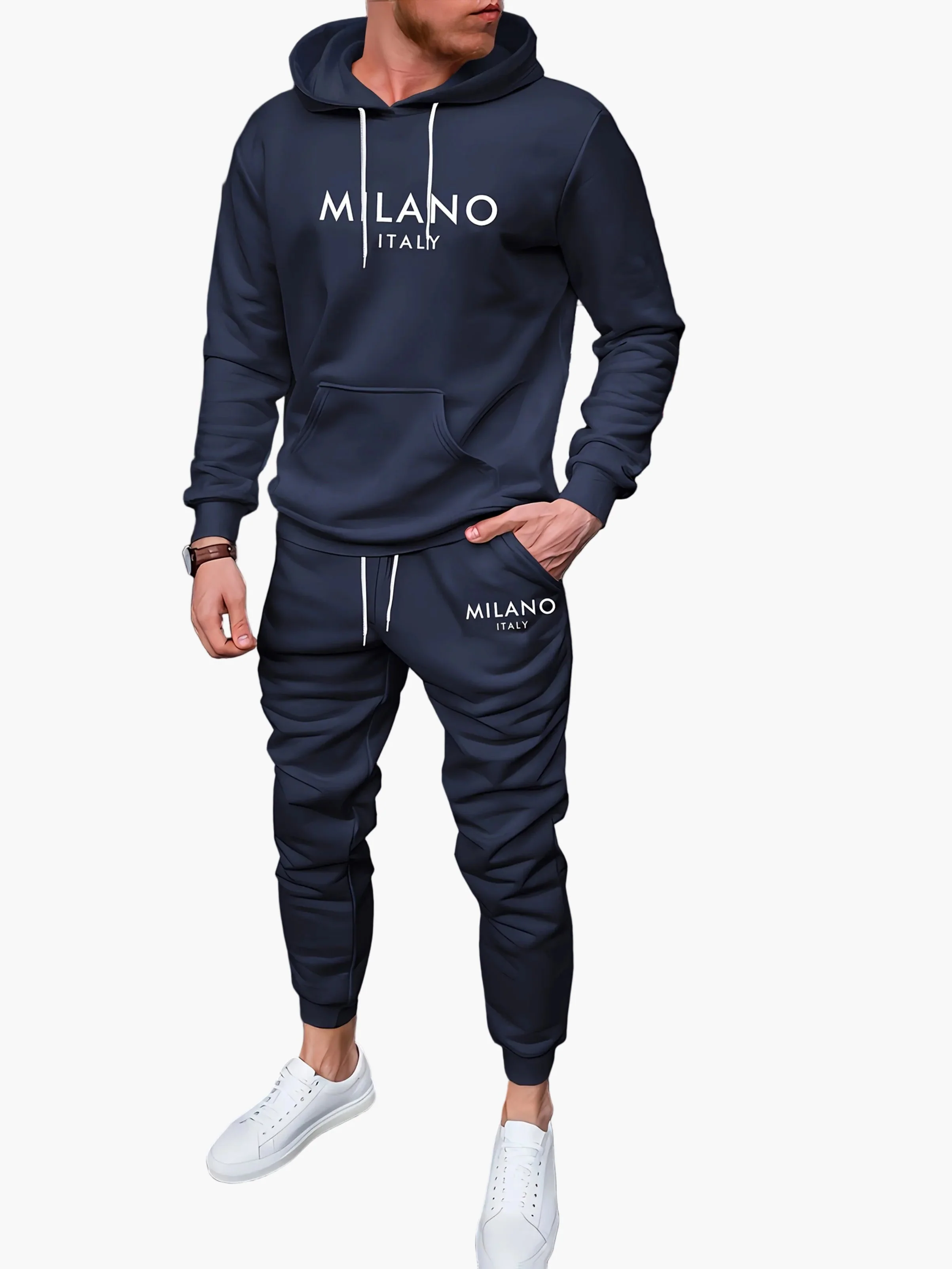 Survêtement à Capuche Homme MILANO ITALY – Ensemble Sweat et Jogging Style Urbain Décontracté - Image 4