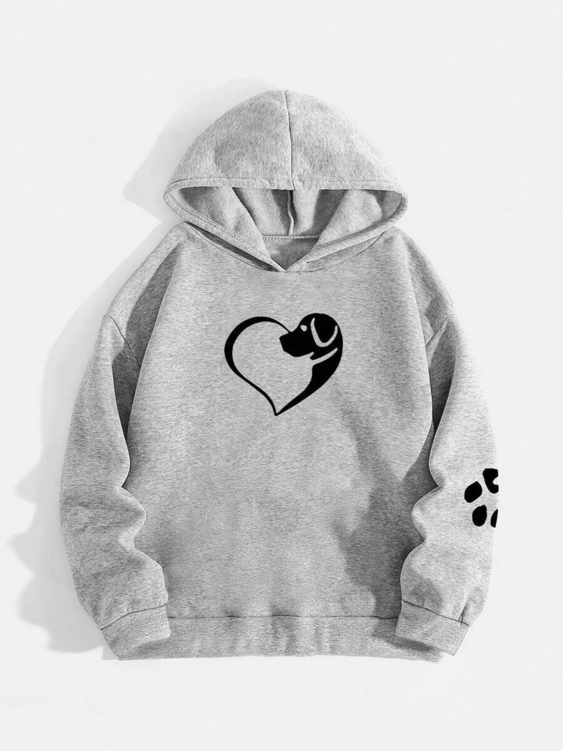 Sweat à Capuche Femme Motif Chien Amour Style Décontracté pour Amatrices de Chiens - Image 2