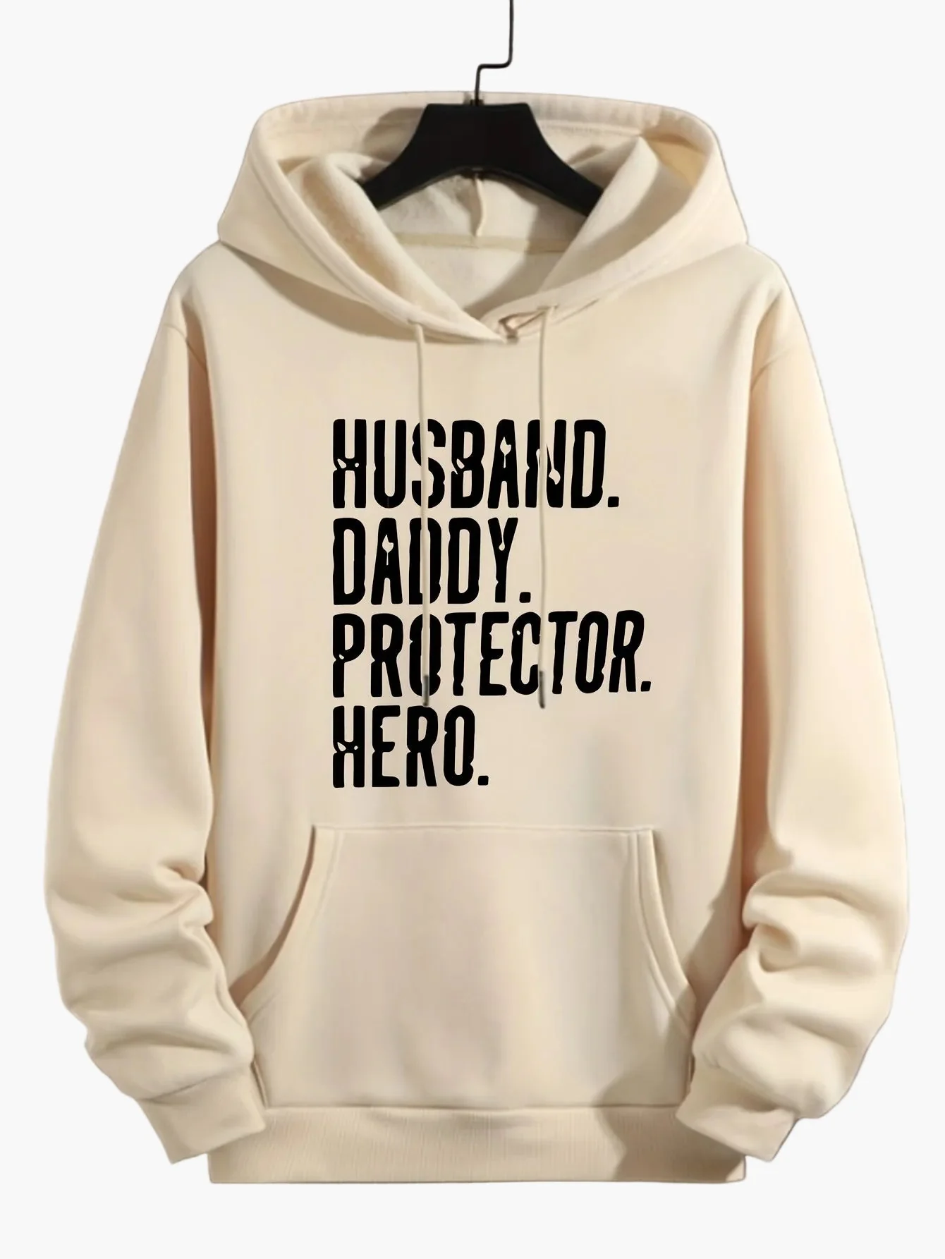 Sweat à Capuche Graphique Homme - HUSBAND DADDY PROTECTOR HERO - Style Décontracté Cadeau Idéal - Image 3