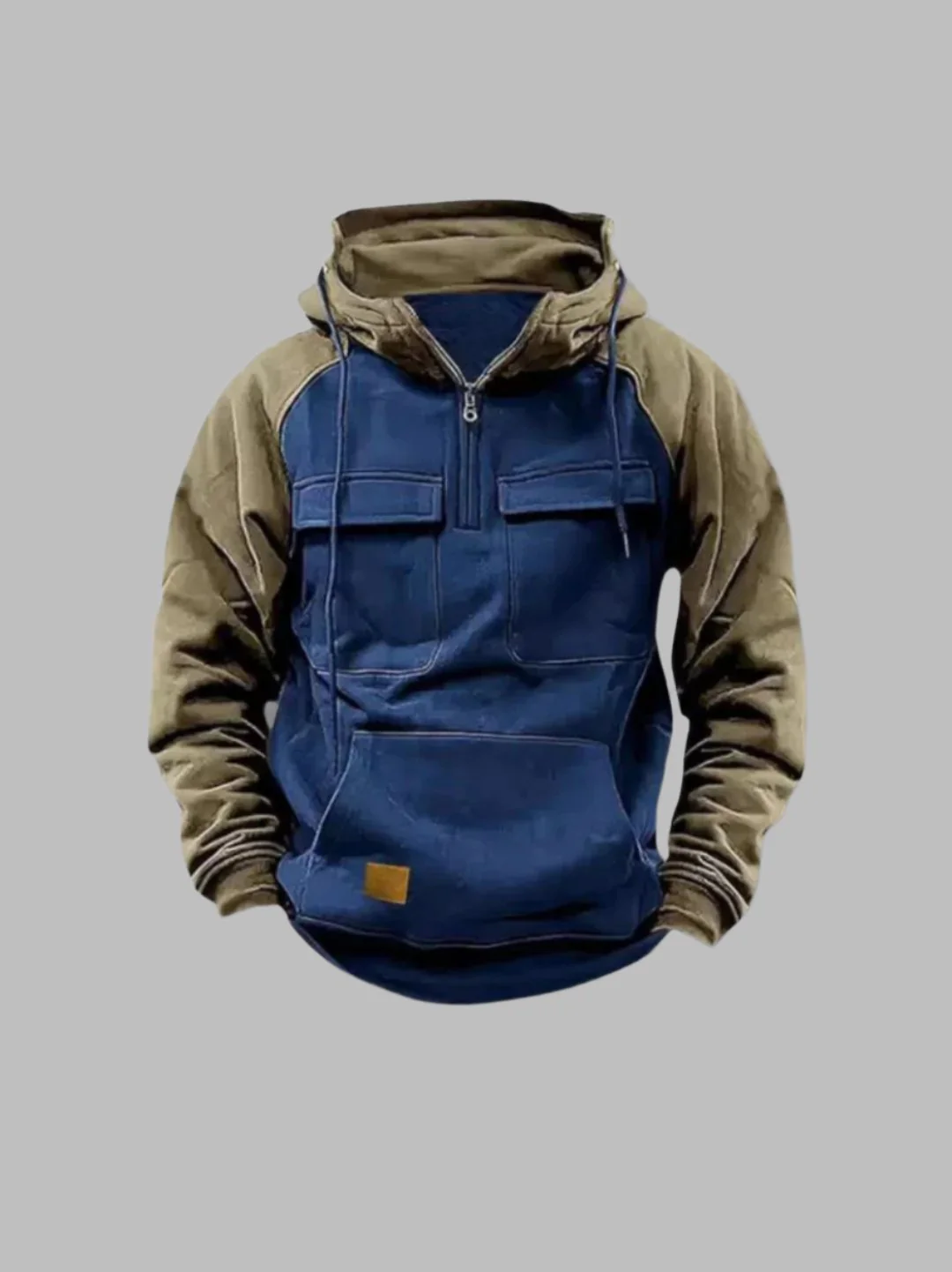 Sweat à Capuche Homme Style Urbain avec Poches et Demi-Zip – Idéal pour l’Hiver et les Loisirs - Image 2