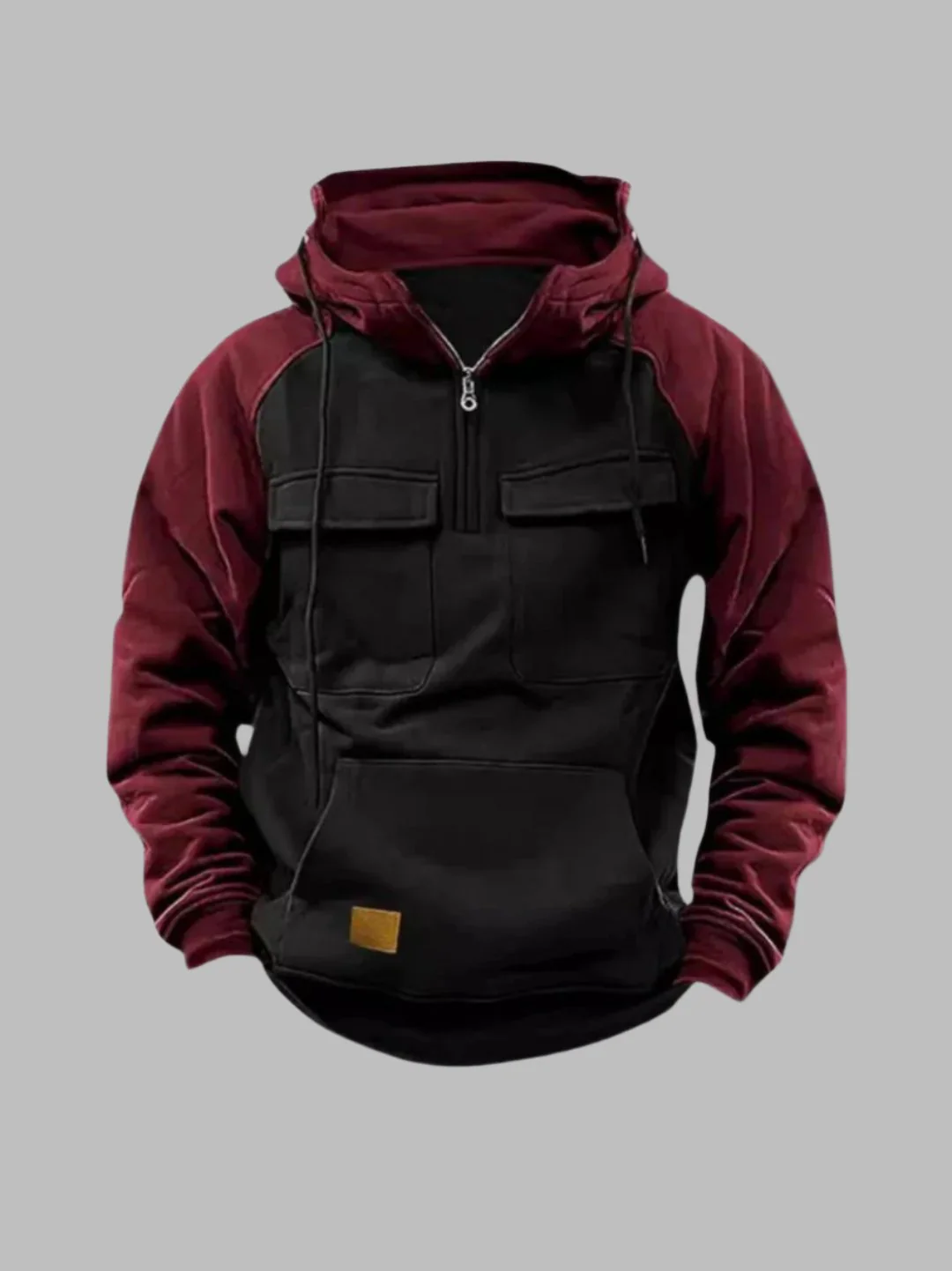 Sweat à Capuche Homme Style Urbain avec Poches et Demi-Zip – Idéal pour l’Hiver et les Loisirs - Image 3
