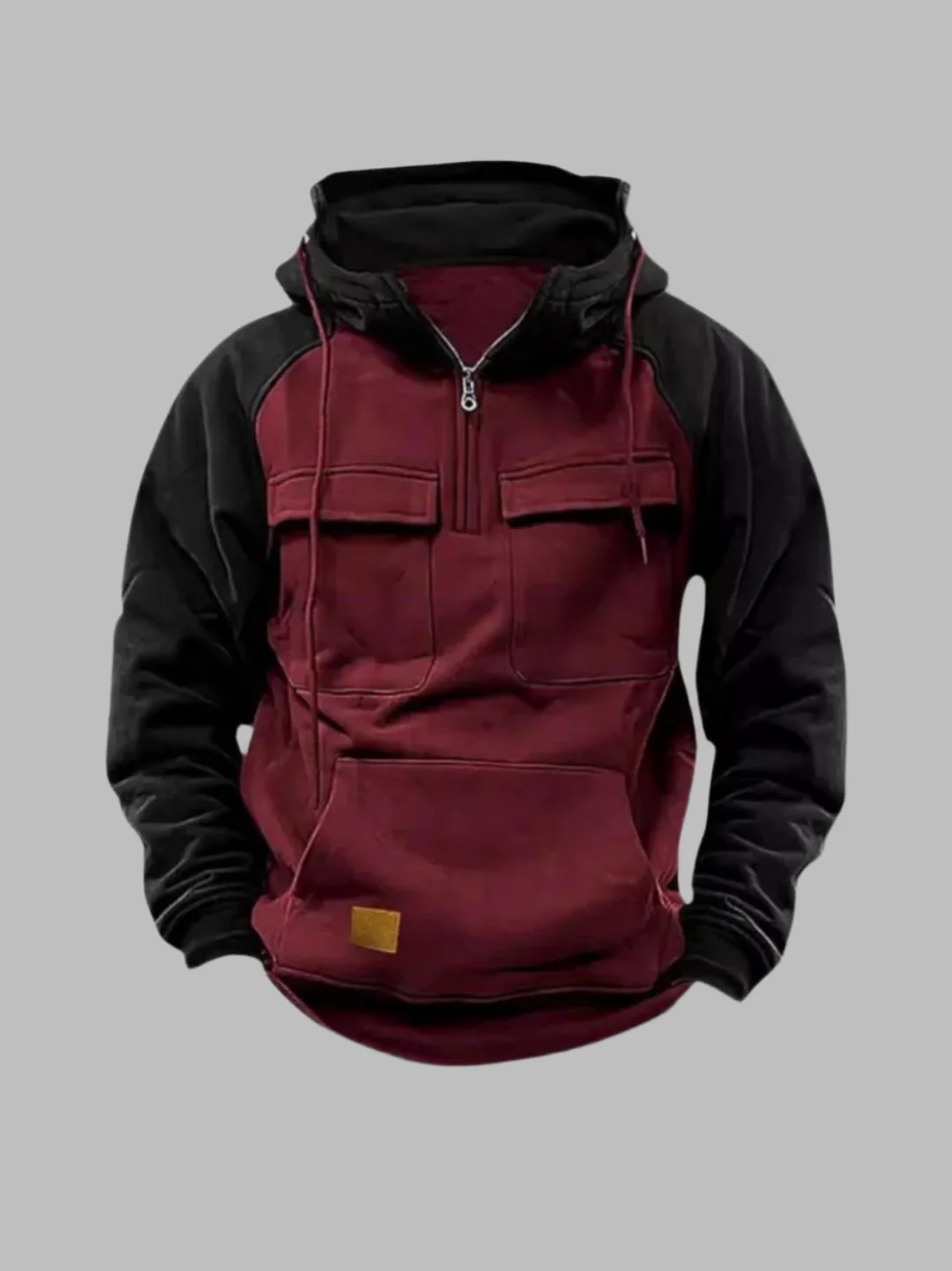 Sweat à Capuche Homme Style Urbain avec Poches et Demi-Zip – Idéal pour l’Hiver et les Loisirs - Image 4