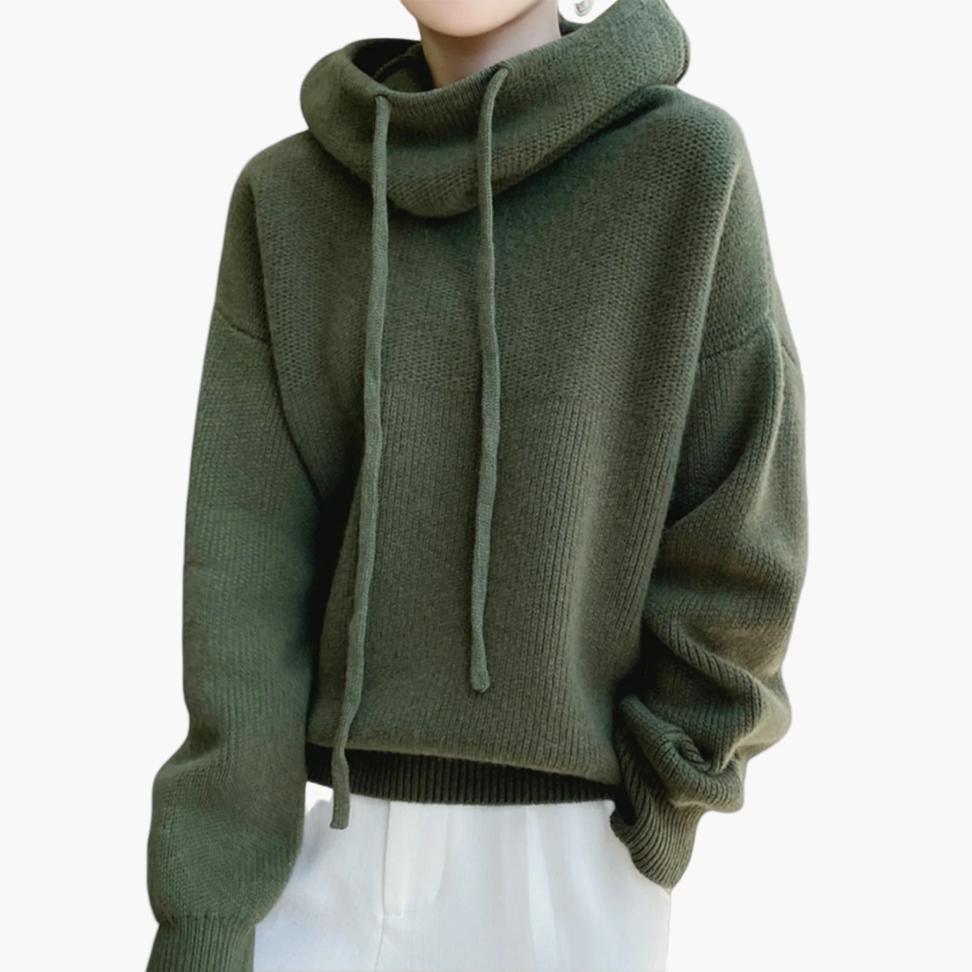 Sweat à capuche en maille pour femme, style décontracté et confortable - Image 2
