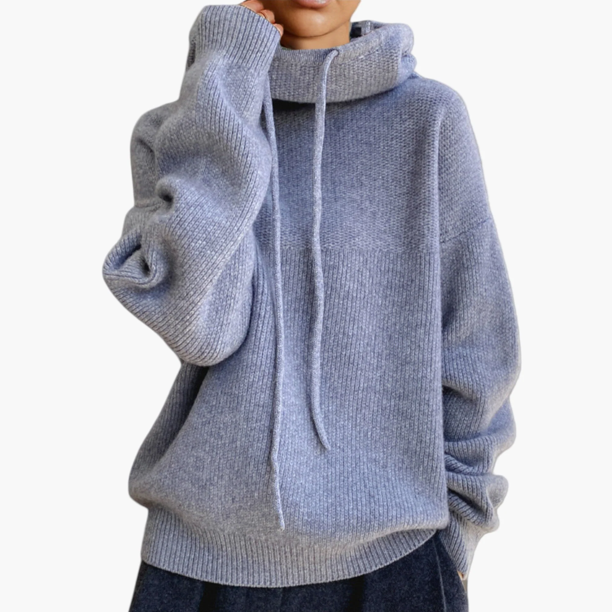 Sweat à capuche en maille pour femme, style décontracté et confortable - Image 5