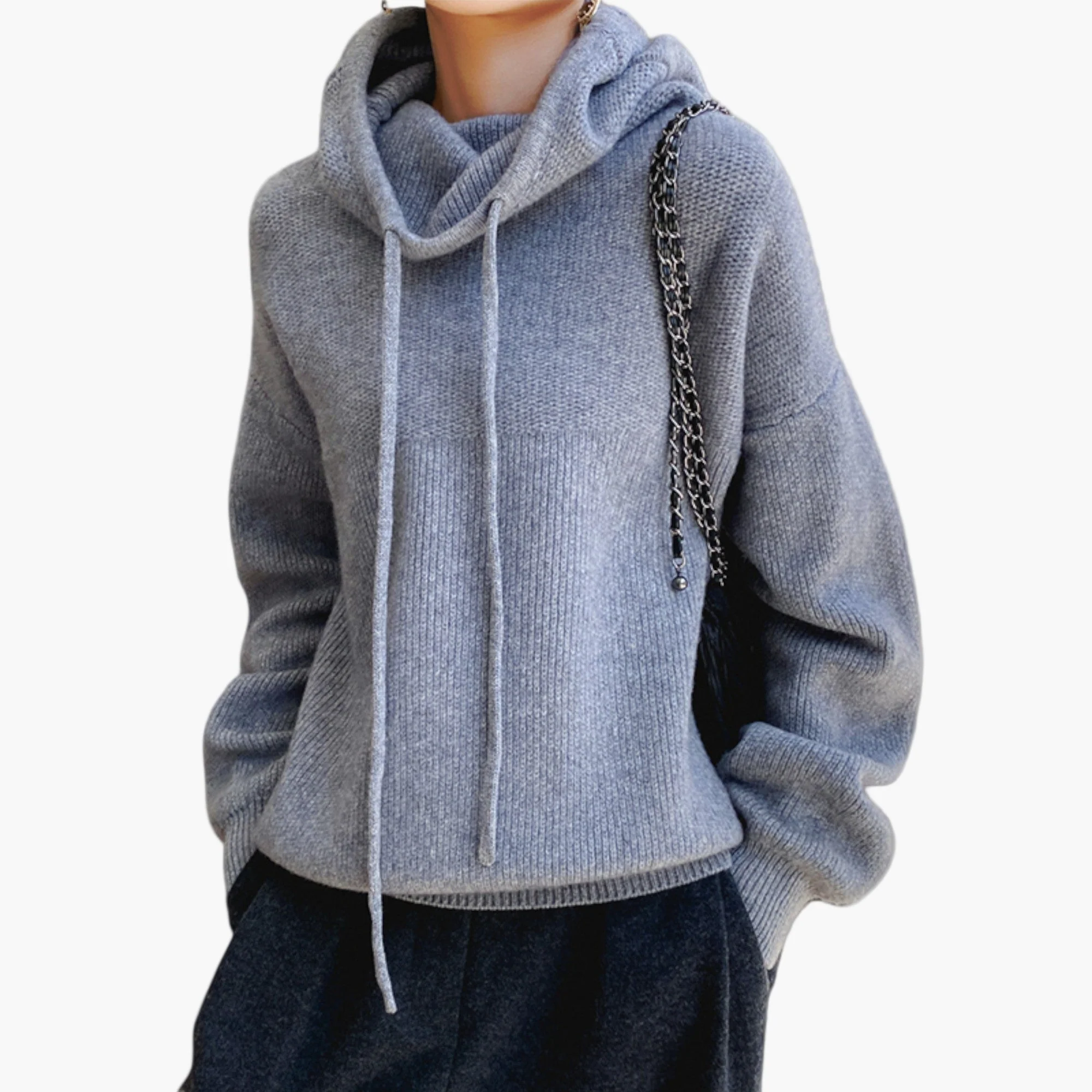 Sweat à capuche en maille pour femme, style décontracté et confortable - Image 7