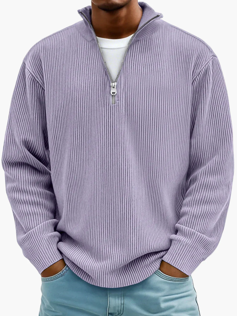 Sweat à demi-zip tendance pour homme – Style décontracté chic, idéal au quotidien - Image 3
