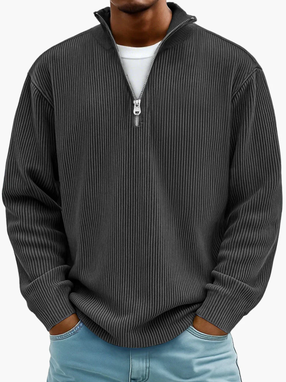 Sweat à demi-zip tendance pour homme – Style décontracté chic, idéal au quotidien - Image 4