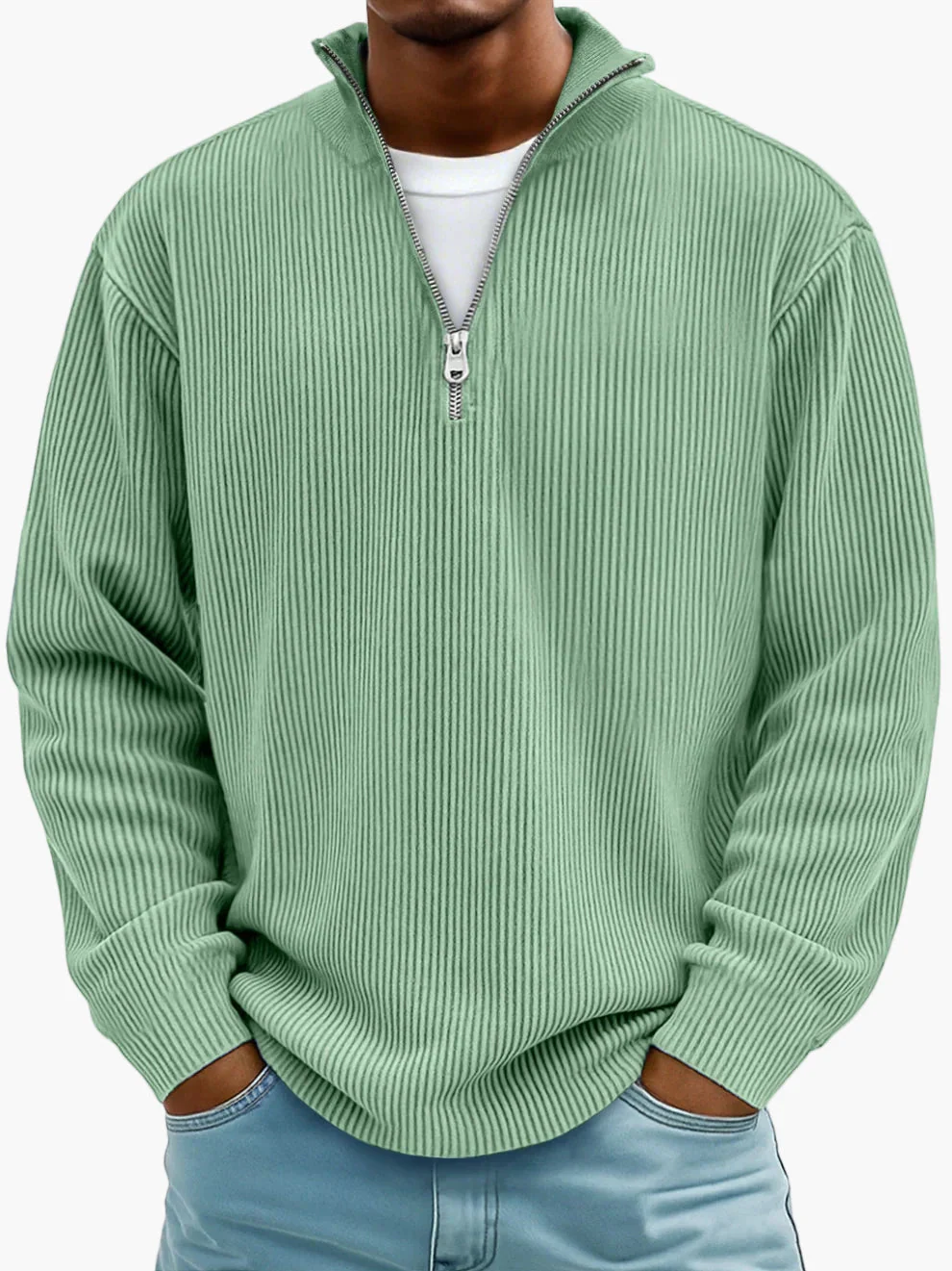 Sweat à demi-zip tendance pour homme – Style décontracté chic, idéal au quotidien - Image 8