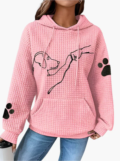 Sweat à Capuche Femme Motif Chien Amoureux des Animaux Style Décontracté - Image 5