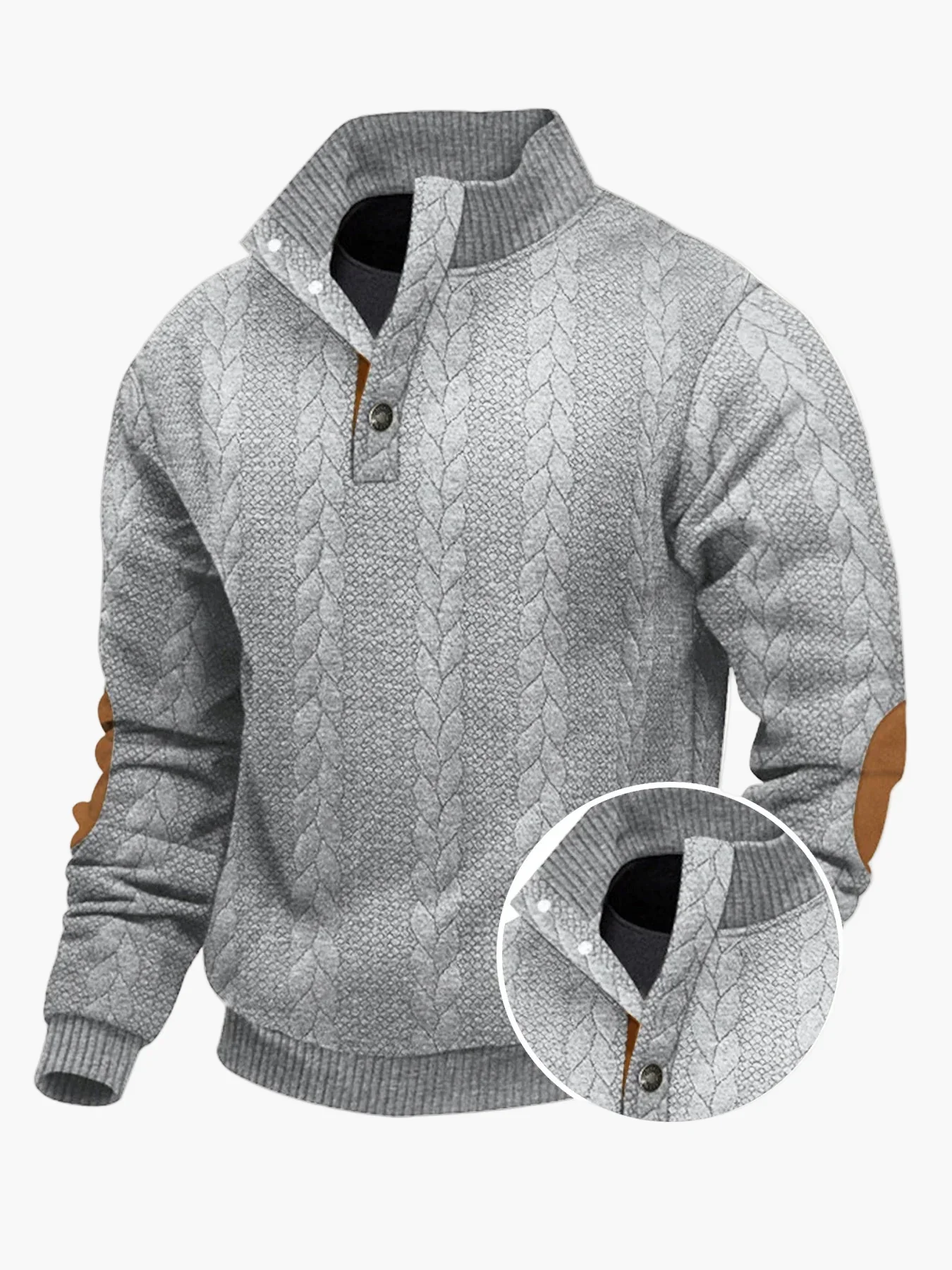 Sweat-shirt à col montant zippé pour homme style décontracté élégant - Pull sportswear polyvalent et tendance - Image 4