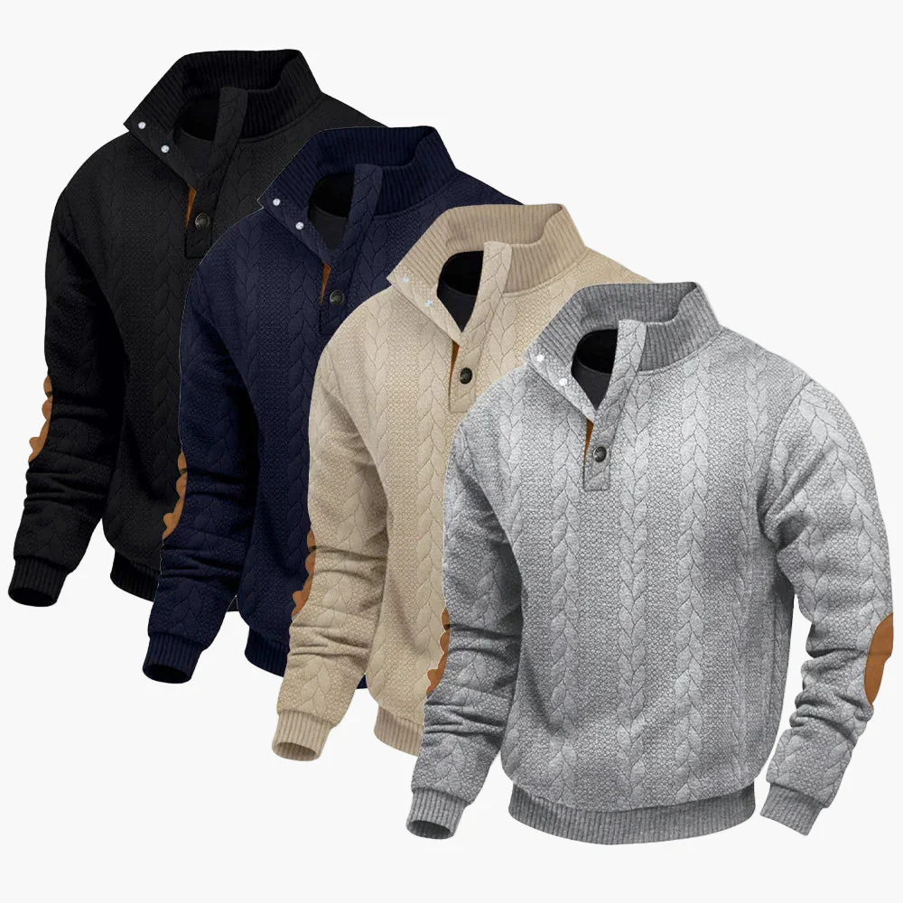Sweat-shirt à col montant zippé pour homme style décontracté élégant - Pull sportswear polyvalent et tendance - Image 6