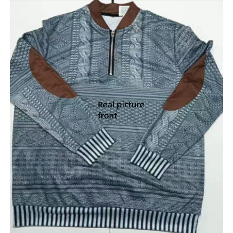Sweat-shirt à demi-fermeture éclair pour homme style automne/hiver tendance - Pull chaud col montant casual - Image 5