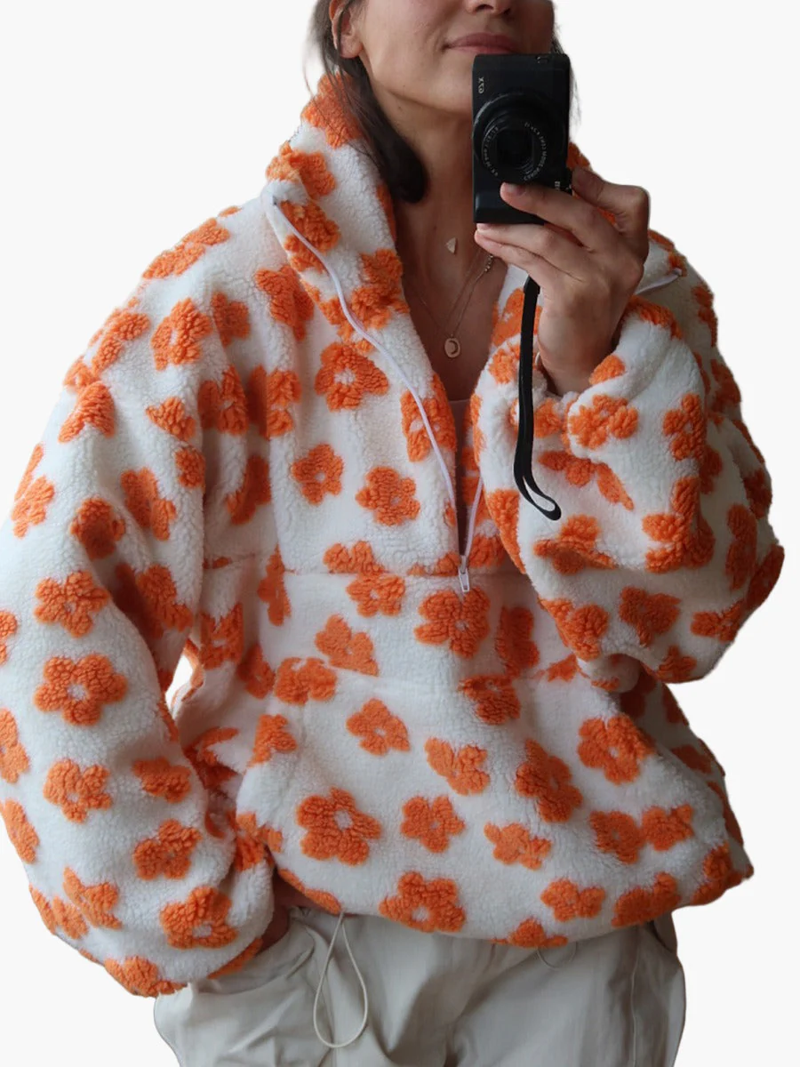 Sweat-shirt femme style bohème à fleurs pour moments cocooning et sorties décontractées - Image 11
