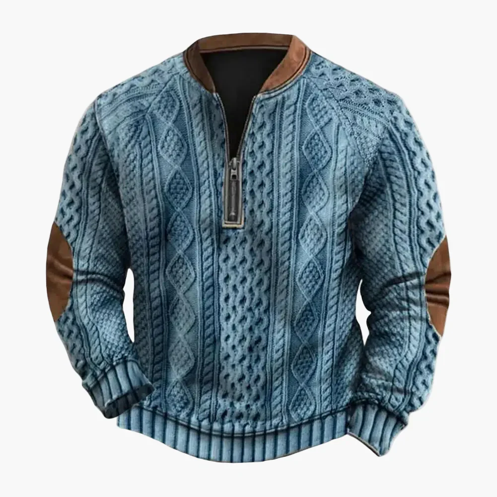 Sweat-shirt homme col rond style patchwork sportswear chic pour automne et hiver - Image 5