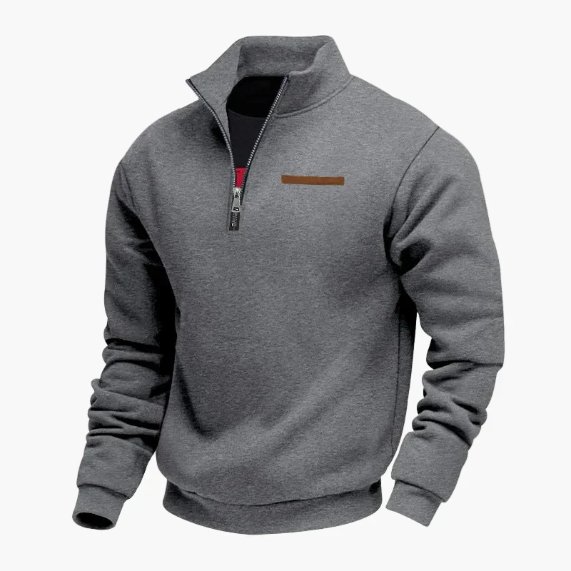 Sweat-shirt homme demi-zip col montant style décontracté pour voyages et loisirs - Image 2