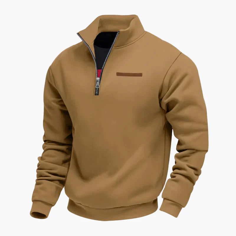 Sweat-shirt homme demi-zip col montant style décontracté pour voyages et loisirs - Image 4