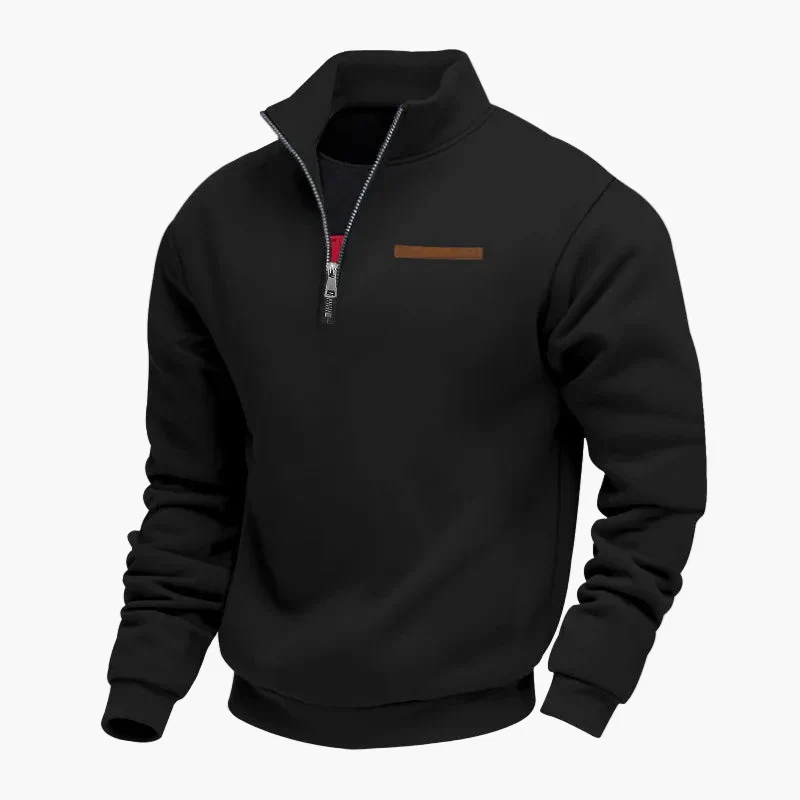 Sweat-shirt homme demi-zip col montant style décontracté pour voyages et loisirs - Image 8