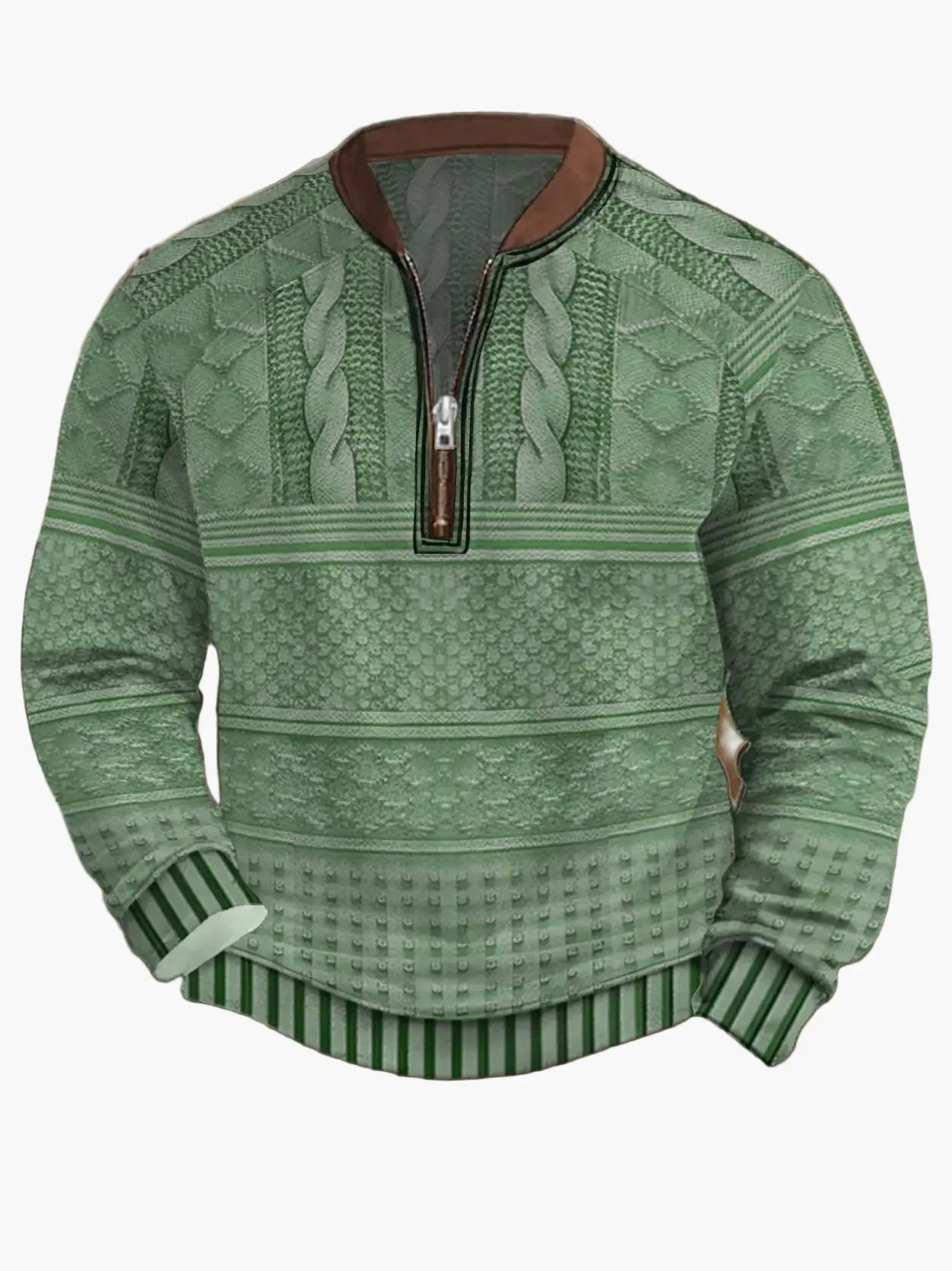 Sweat-shirt homme demi-zip style urbain tendance pour printemps et automne - Image 10