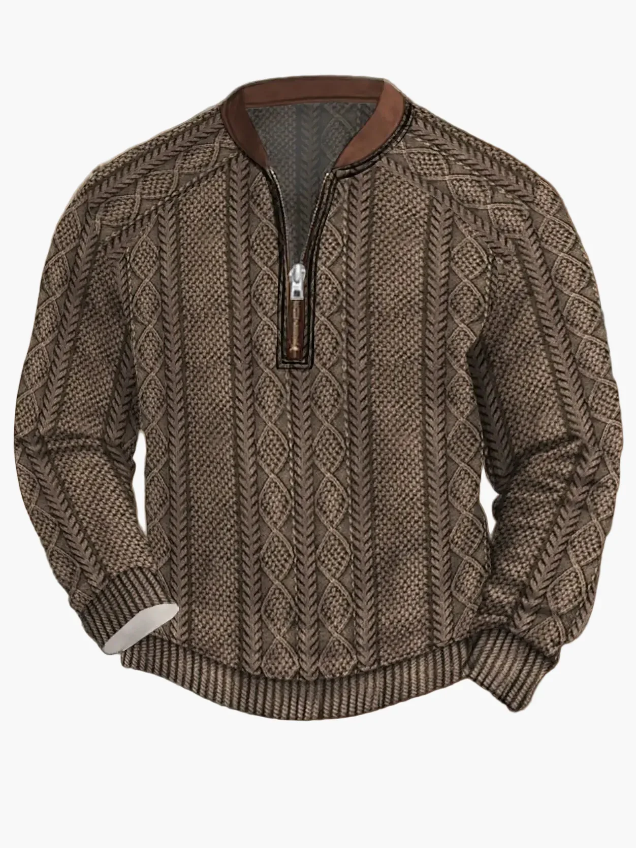Sweat-shirt homme demi-zip style urbain tendance pour printemps et automne - Image 12