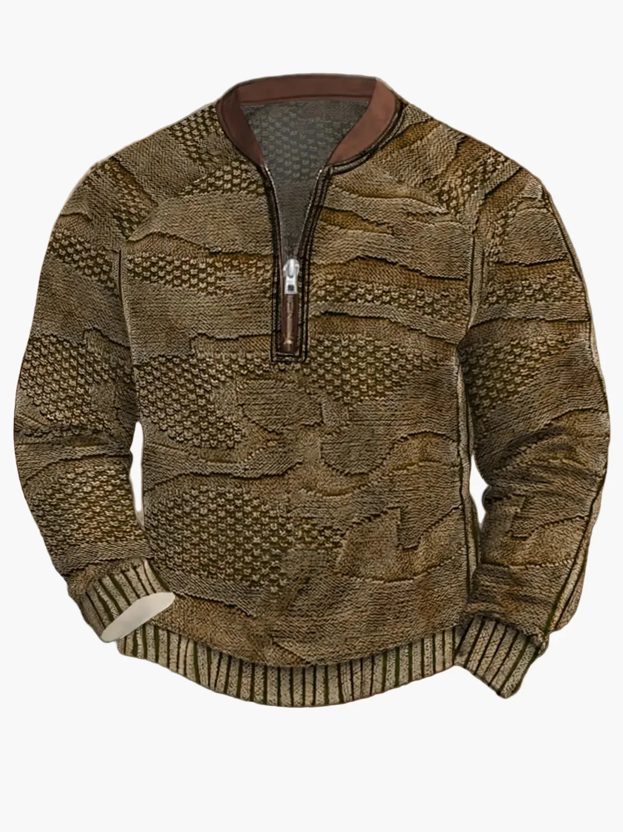 Sweat-shirt homme demi-zip style urbain tendance pour printemps et automne - Image 13