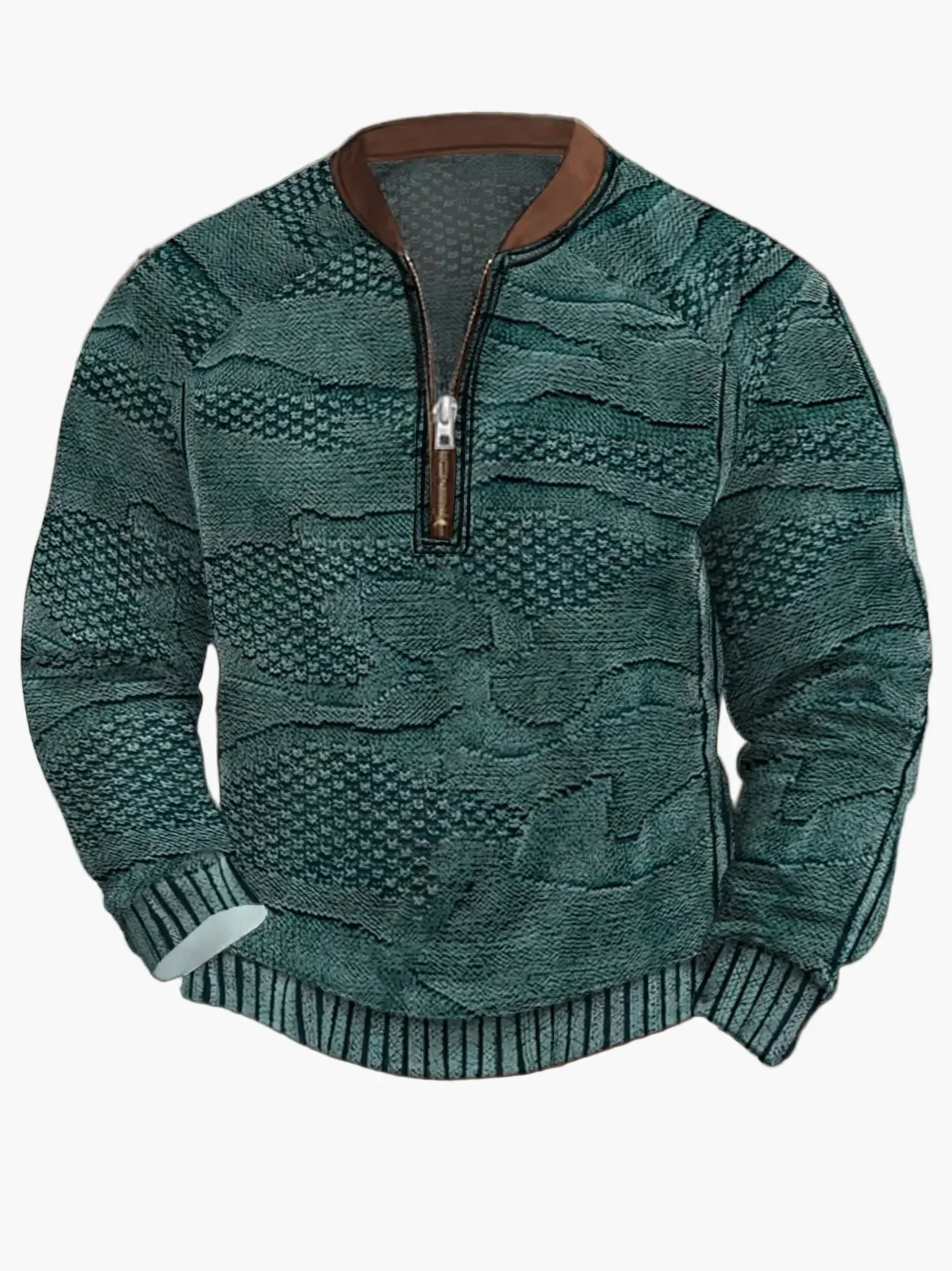 Sweat-shirt homme demi-zip style urbain tendance pour printemps et automne - Image 16