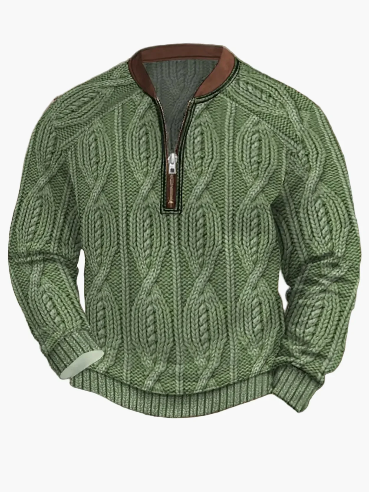 Sweat-shirt homme demi-zip style urbain tendance pour printemps et automne - Image 18