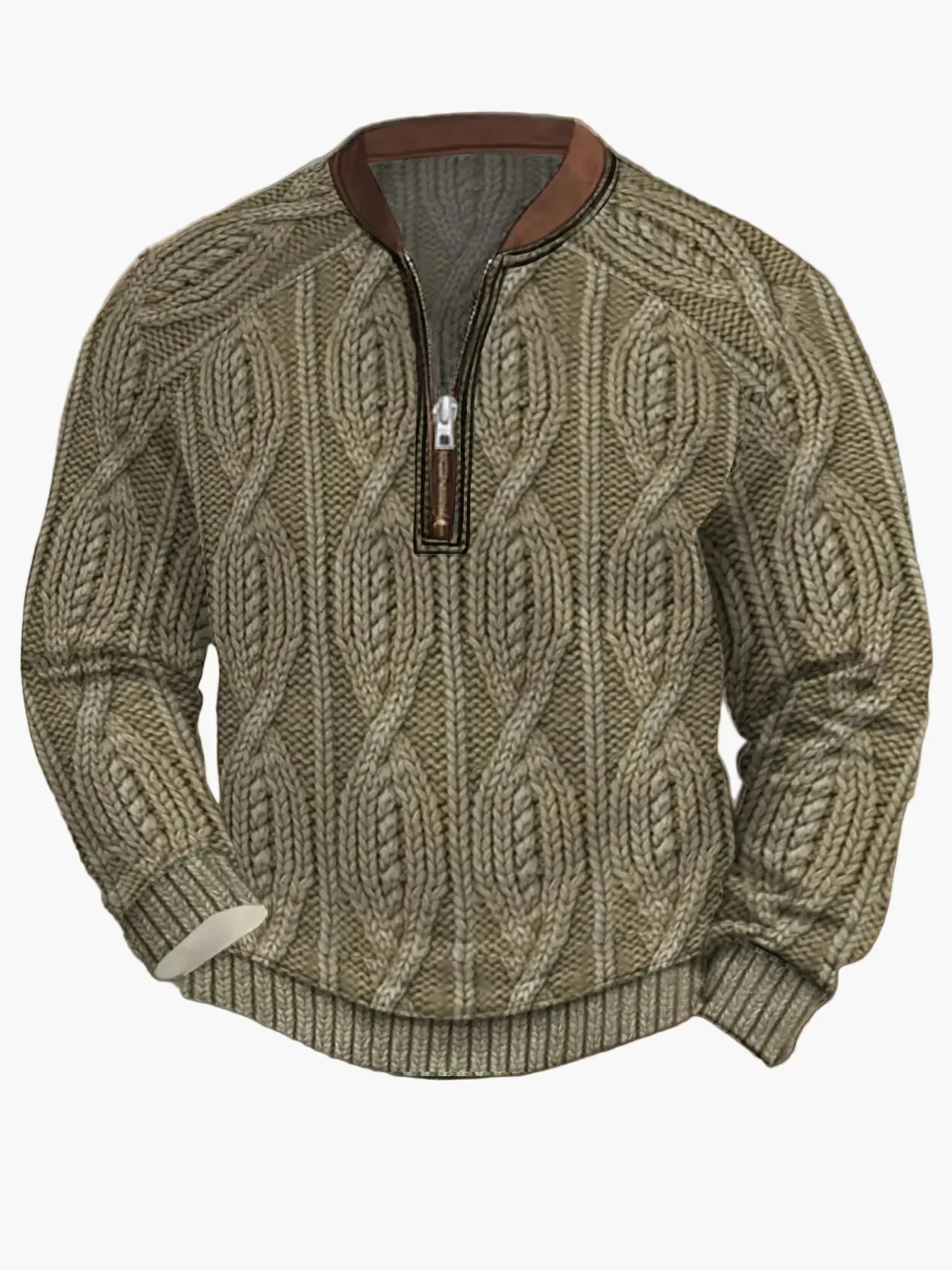 Sweat-shirt homme demi-zip style urbain tendance pour printemps et automne - Image 19