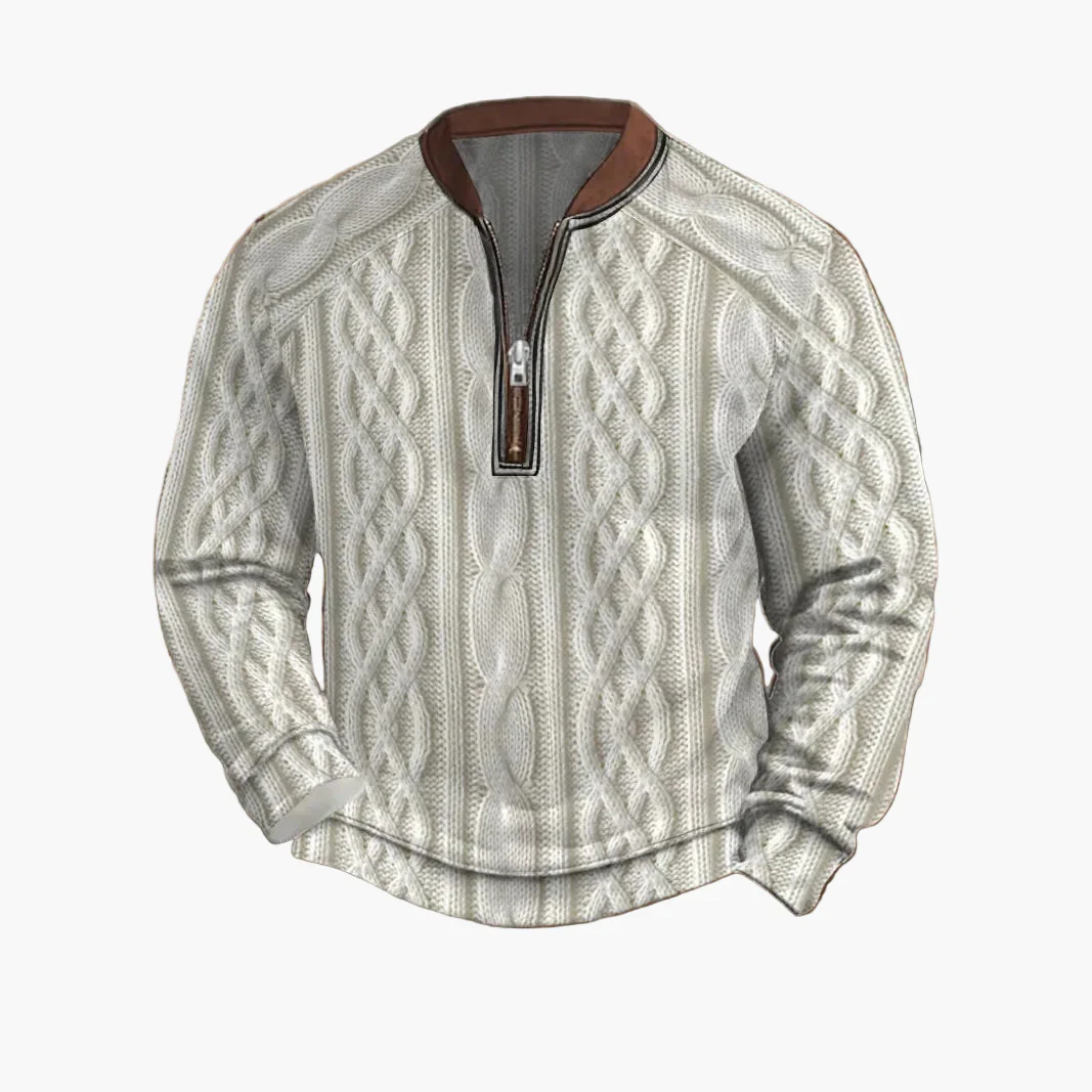 Sweat-shirt homme demi-zip style urbain tendance pour printemps et automne - Image 3