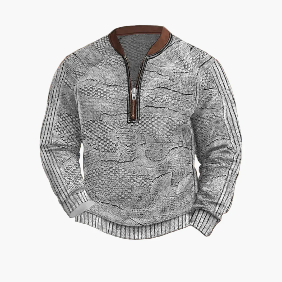 Sweat-shirt homme demi-zip style urbain tendance pour printemps et automne - Image 4