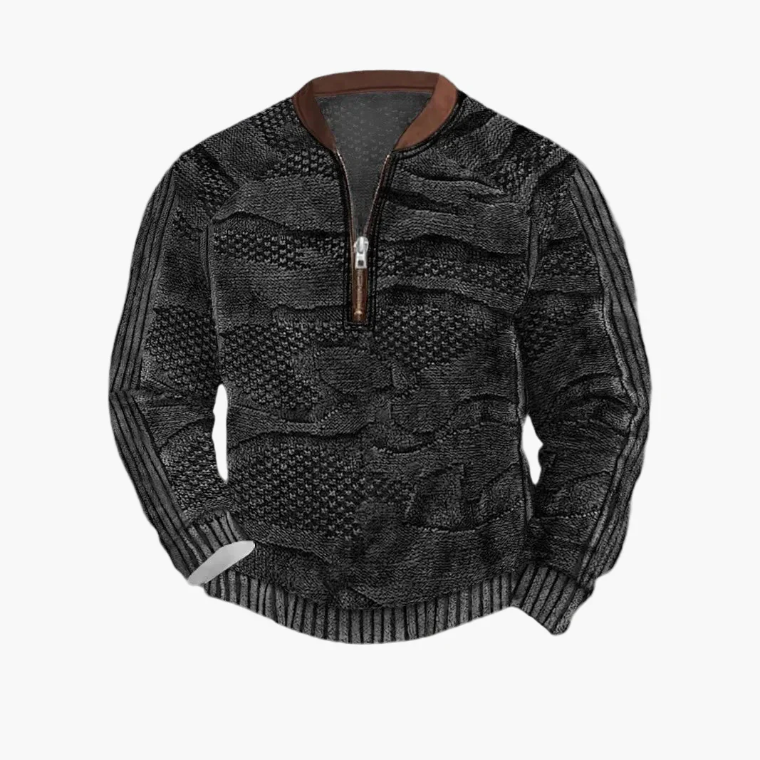 Sweat-shirt homme demi-zip style urbain tendance pour printemps et automne - Image 5