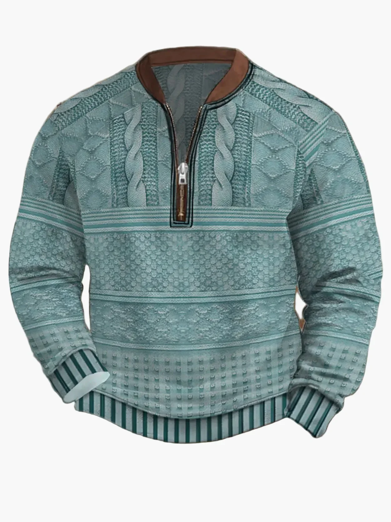 Sweat-shirt homme demi-zip style urbain tendance pour printemps et automne - Image 6