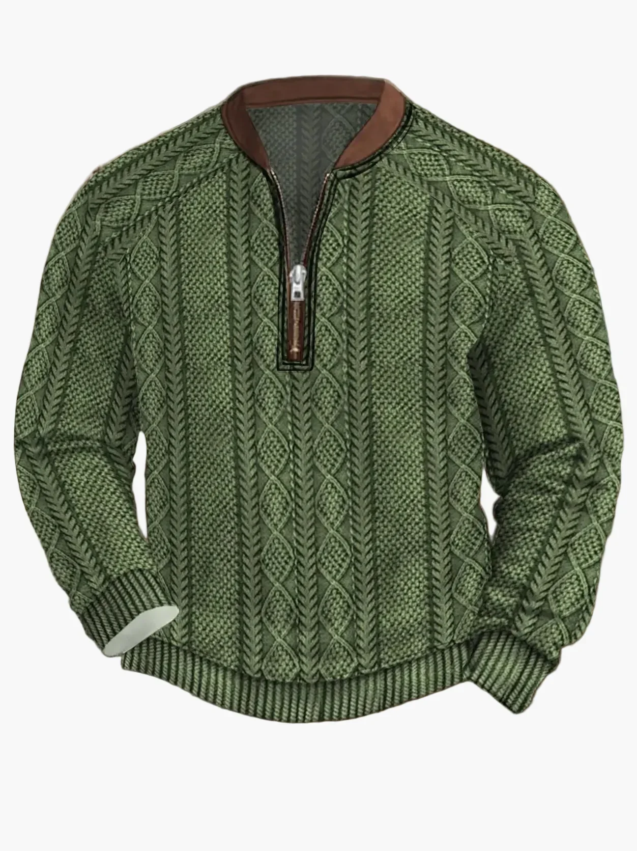 Sweat-shirt homme demi-zip style urbain tendance pour printemps et automne - Image 7